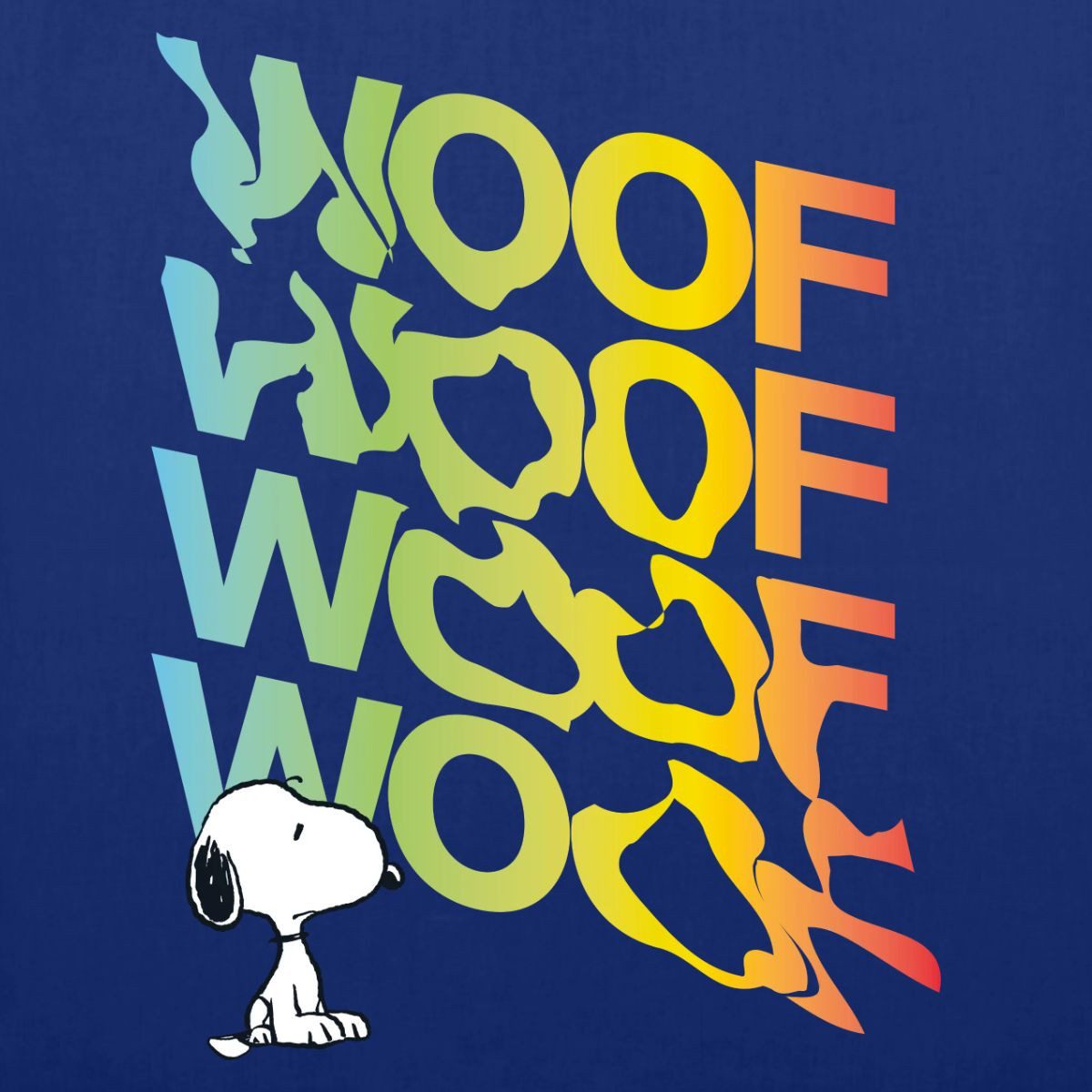Spreadshirt Henkeltasche Peanuts Snoopy Woof Woof Wau Wau Stoffbeutel (1-tlg)