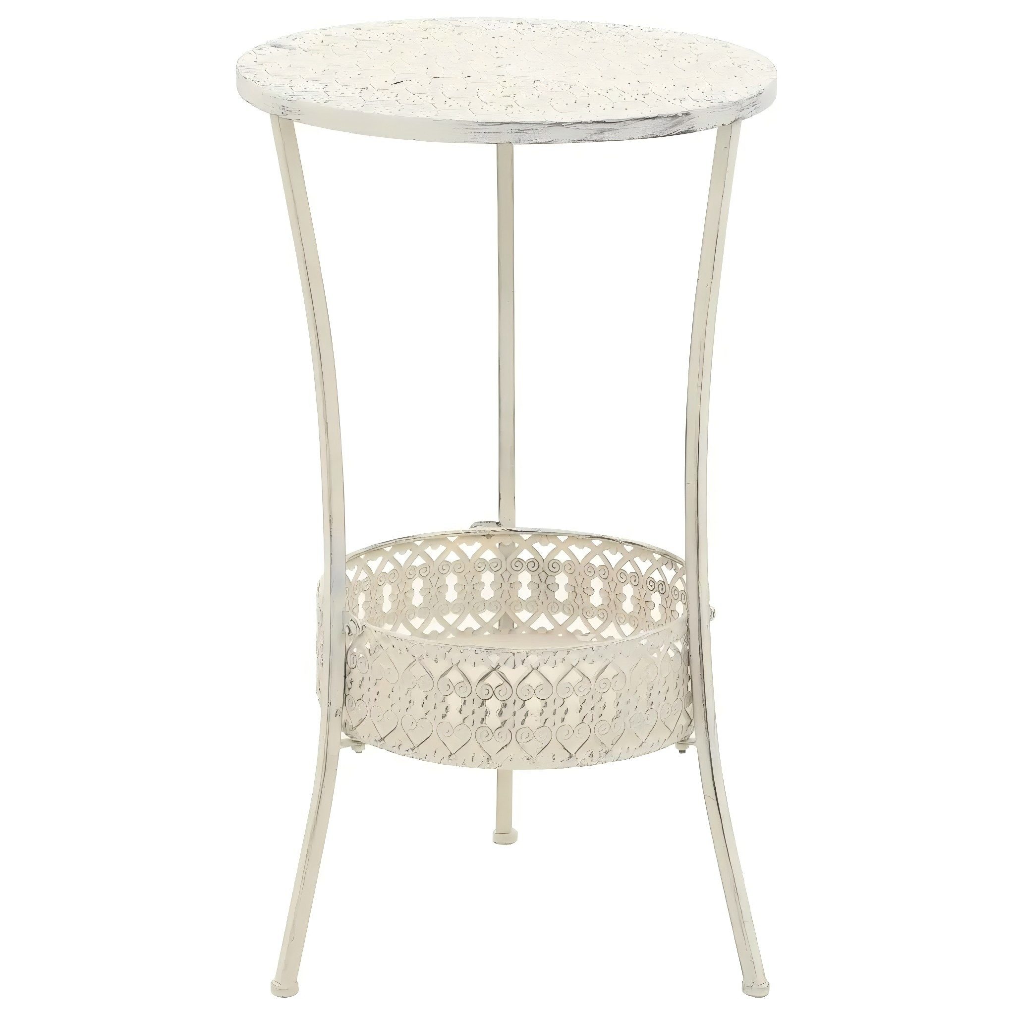 vidaXL Esstisch vidaXL Bistrotisch Vintage-Stil Rund Metall 40 x 70 cm Weiß