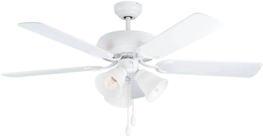 EGLO Zugkette, PALMAS, LED Ø Ventilator 132cm Leuchtmittel AC Deckenleuchte Wendeflügel, Licht, wechselbar, Motor, LAS mit