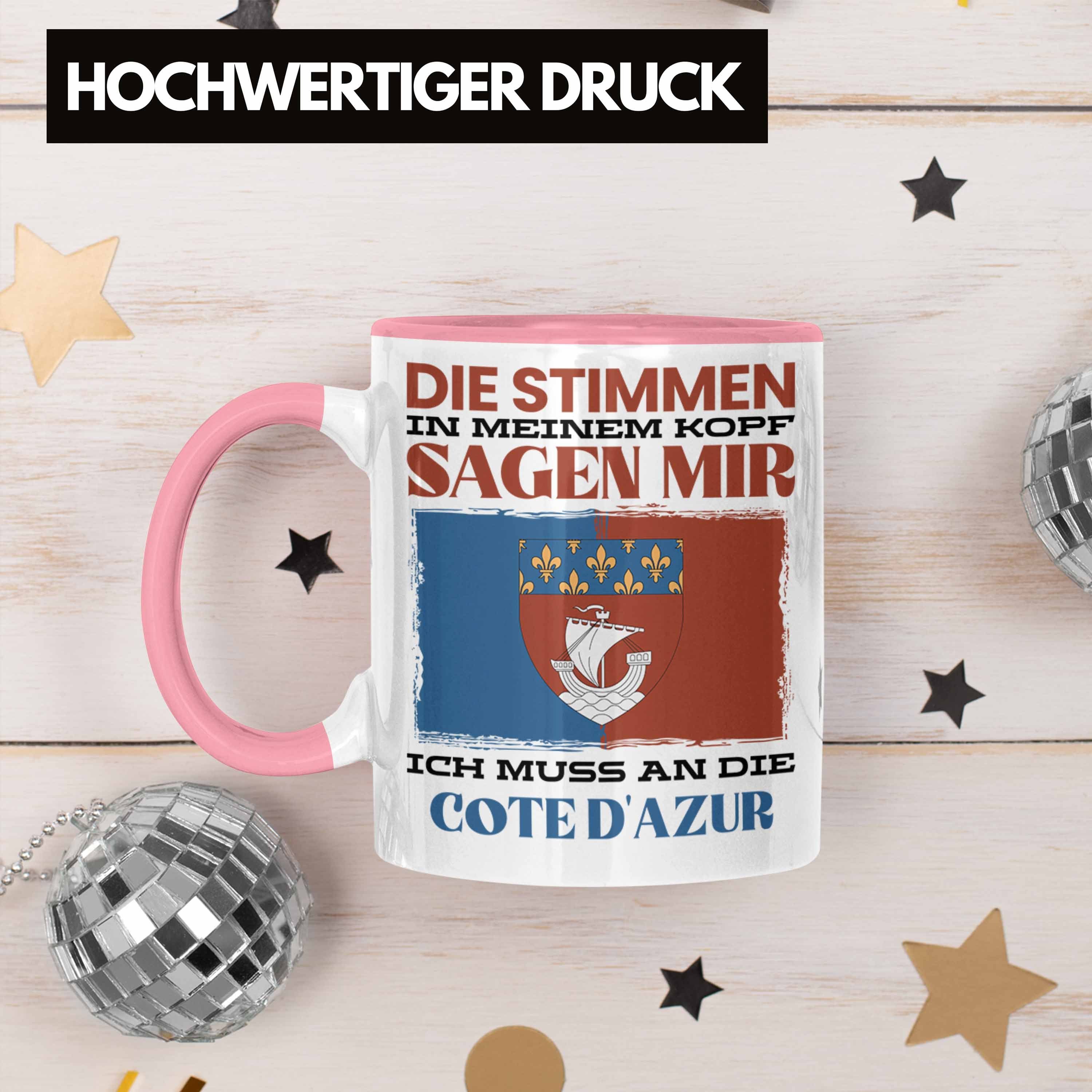 Trendation Tasse Rosa - Spruch Urlaub Heimat D'azur Trendation Cote Tasse Frankreic Geschenk