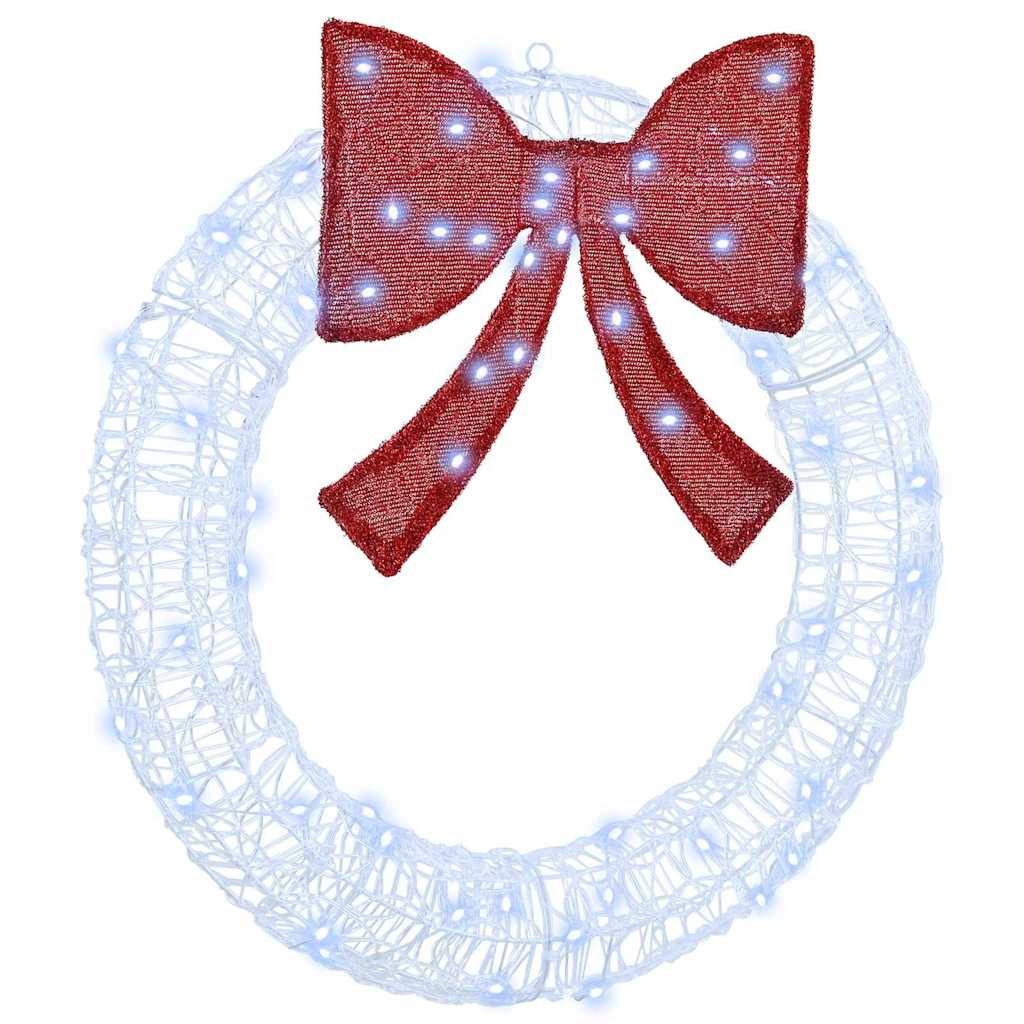 vidaXL Christbaumschmuck Kranz mit 60 LEDs Kaltweiß 76 x 8,5 x 76 cm Acryl günstig online kaufen