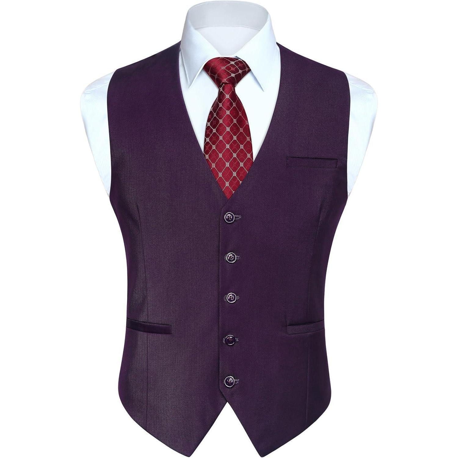 LuxusKollektion Krawatte Anzugweste Herren Hochzeit Business Taschen 4XL Violett