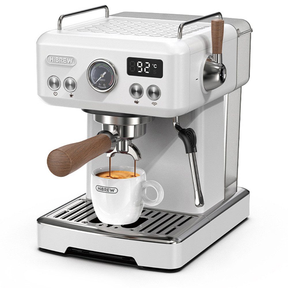 HiBREW Espressomaschine H10PLUS, 20Bar Druck,Temperatur einstellbar, Zweischuss-Filterkörbe, 450ml Krug