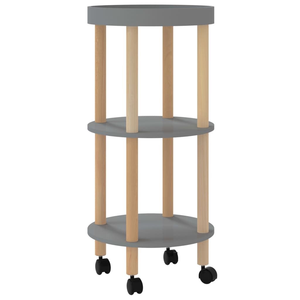 vidaXL Küchenwagen Servierwagen 3 Etagen Grau 38x38x82cm Holzwerkstoff Kiefernholz