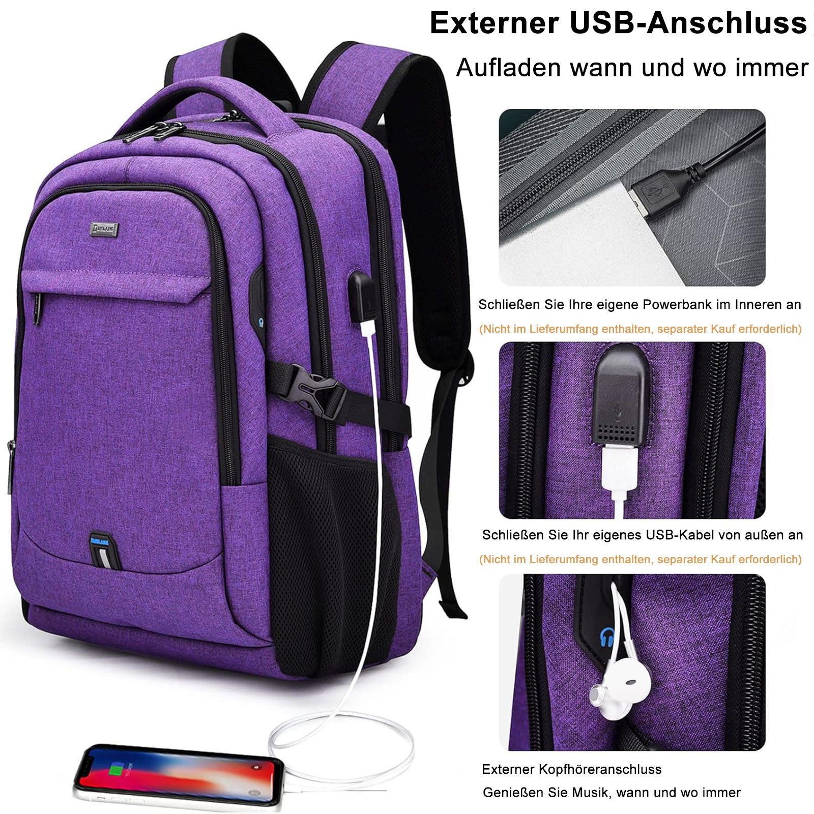 MODFU Laptoprucksack Laptoptasche Schulrucksack Rucksäcke Wasserbeständig günstig online kaufen