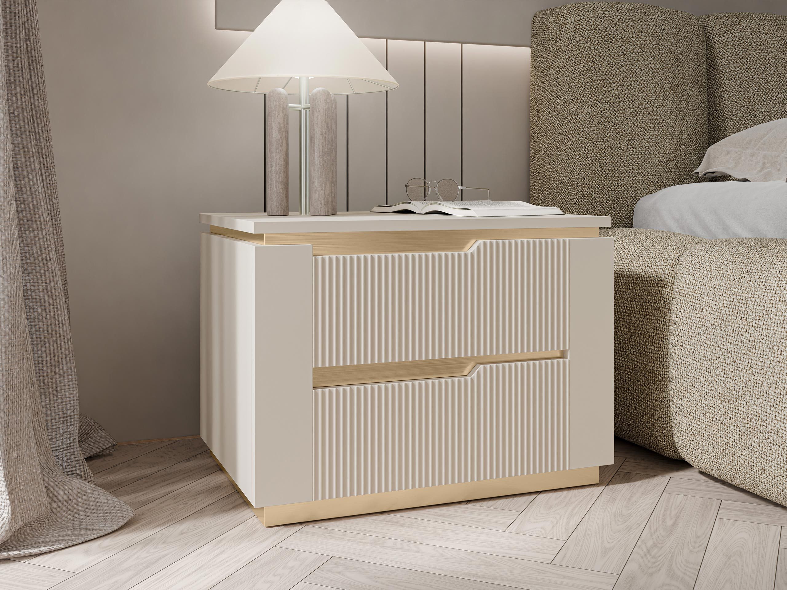MIRJAN24 Nachttisch Hilafin 2S (mit zwei Schubladen), 56x40x42 cm günstig online kaufen