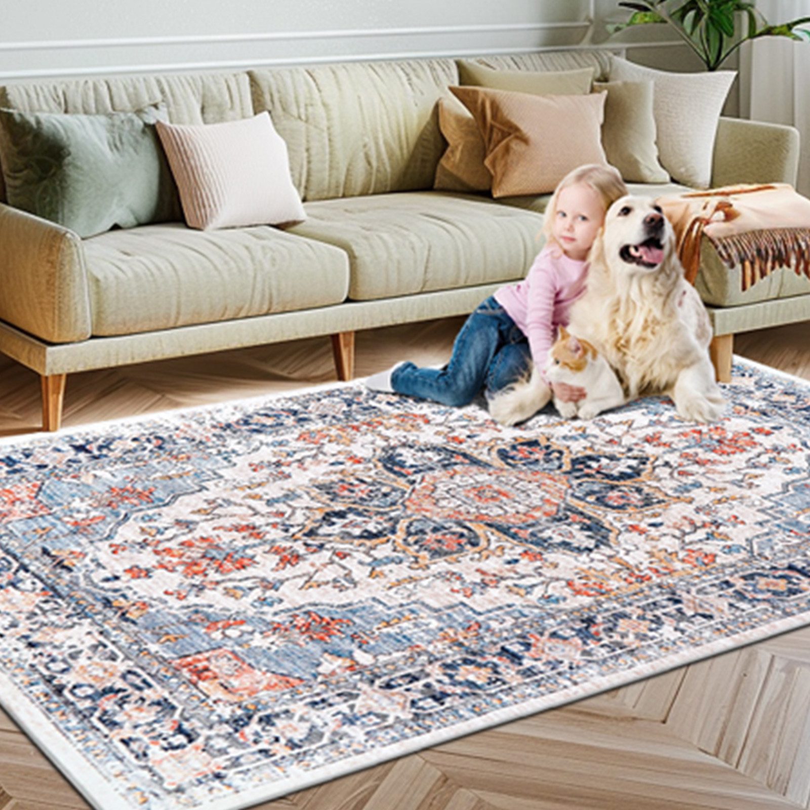 Celya Teppich Rechteckiger Teppich Wohnzimmer,Höhe:5,3 mm,Kurzflor-Wohnzimm günstig online kaufen