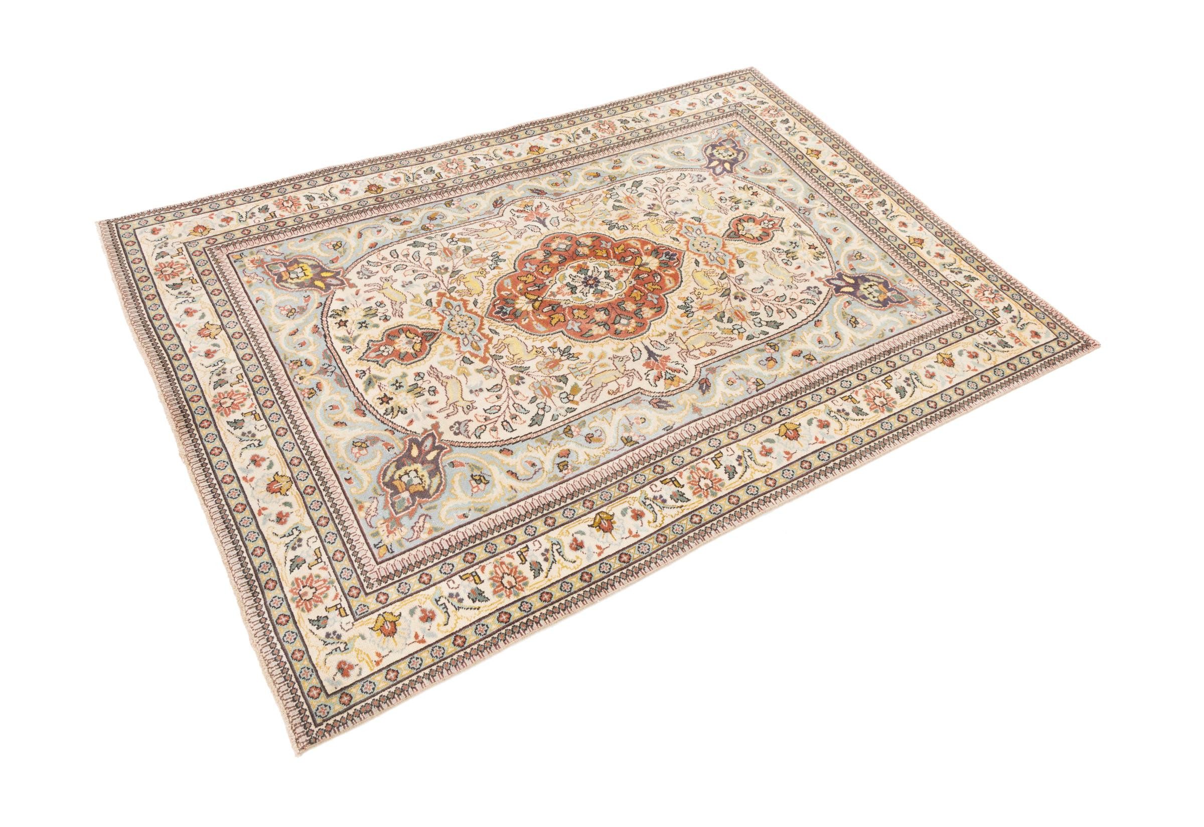 Nain Trading Orientteppich Täbriz Tabatabai 141x201 Handgeknüpfter Orientteppich, rechteckig, Höhe: 12 mm