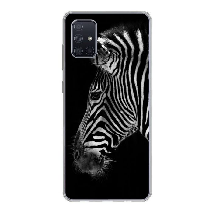 MuchoWow Handyhülle Zebra - Wilde Tiere - Schwarz Phone Case Handyhülle Samsung Galaxy A71 Silikon Schutzhülle