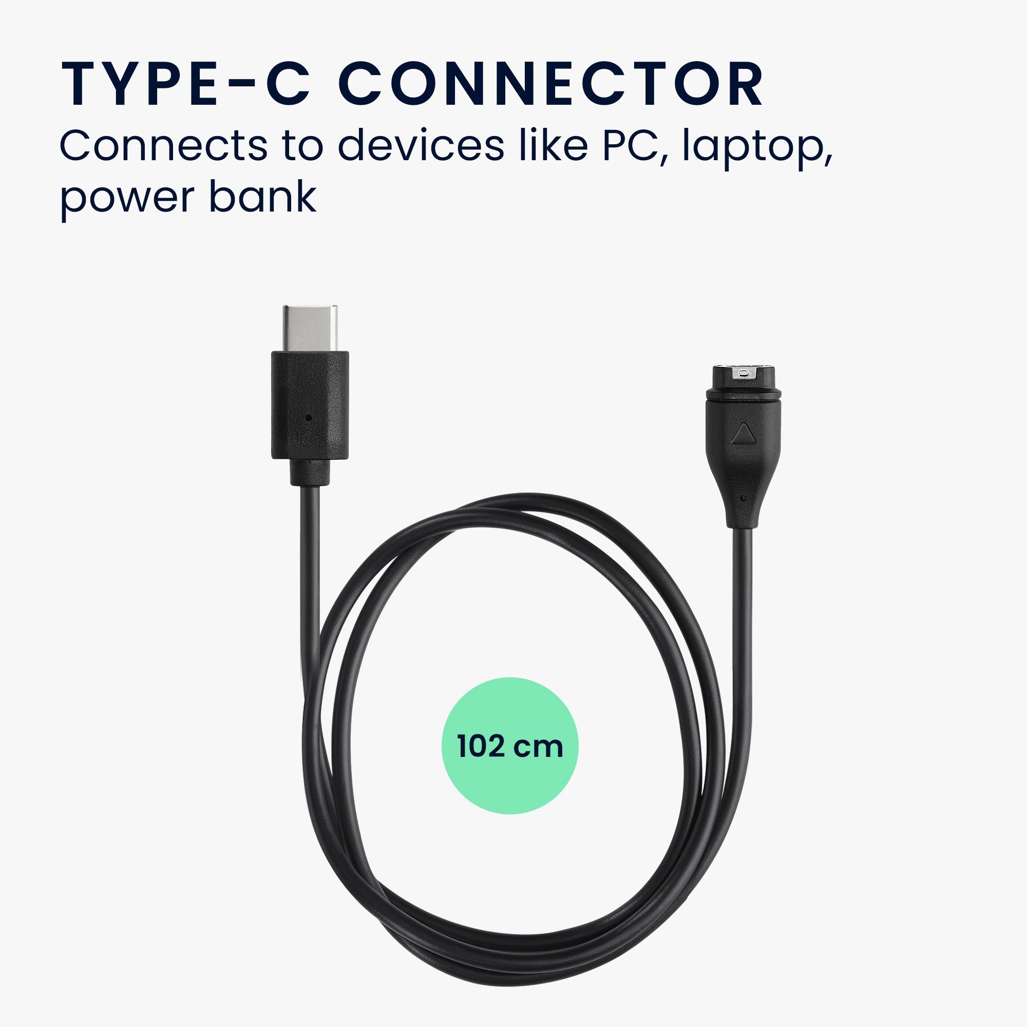 kwmobile Smartwatch USB-C Kabel für Garmin Forerunner 265 / 265S / 965 / Smartphone-Ladegerät (1-tlg., USB-C Ladekabel für Smartwatch Aufladekabel Fitnesstracke – Bild 3 von 5