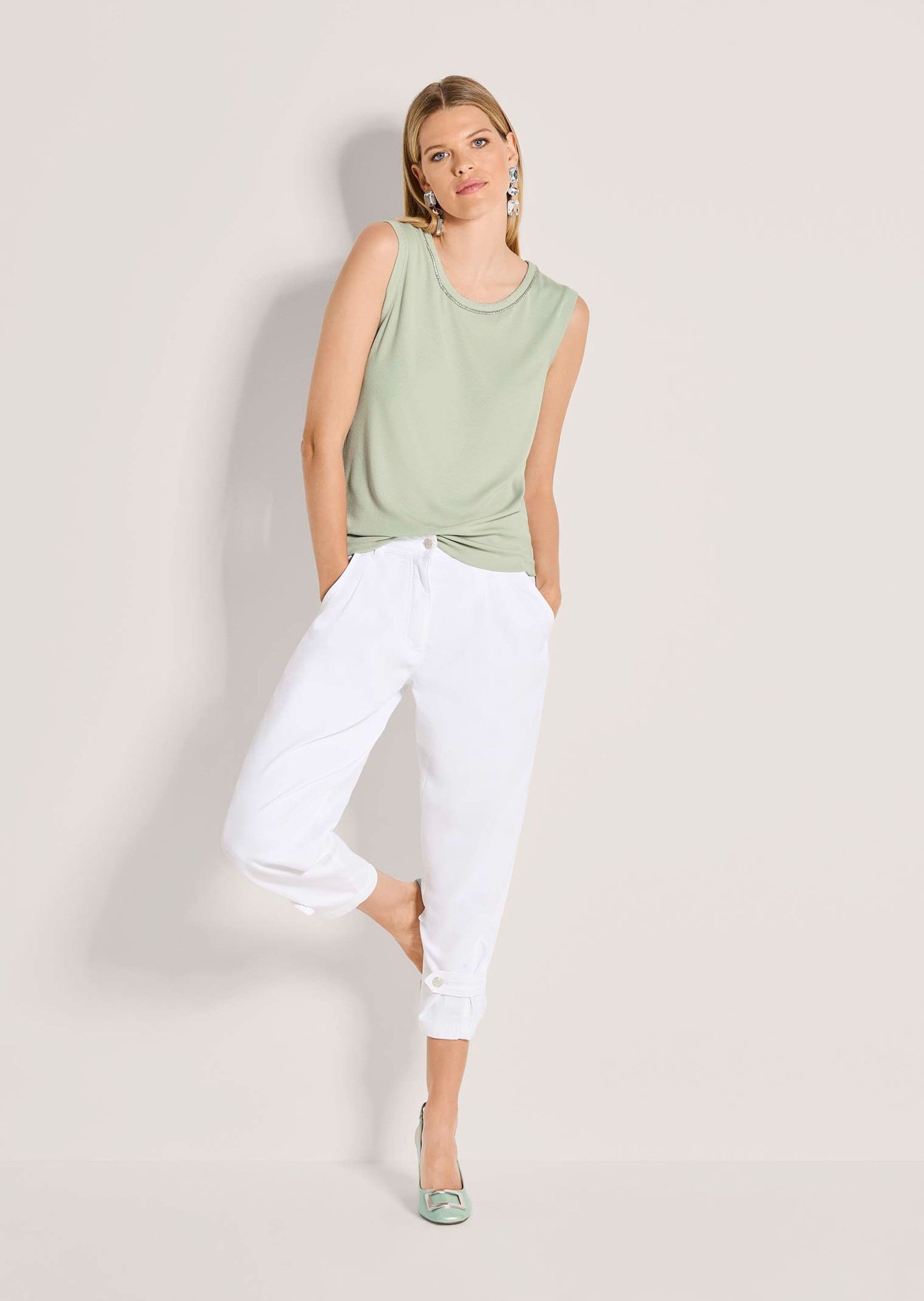 Kurzarmshirt Elegantes Kurzarm Sommeroberteil mit Strass