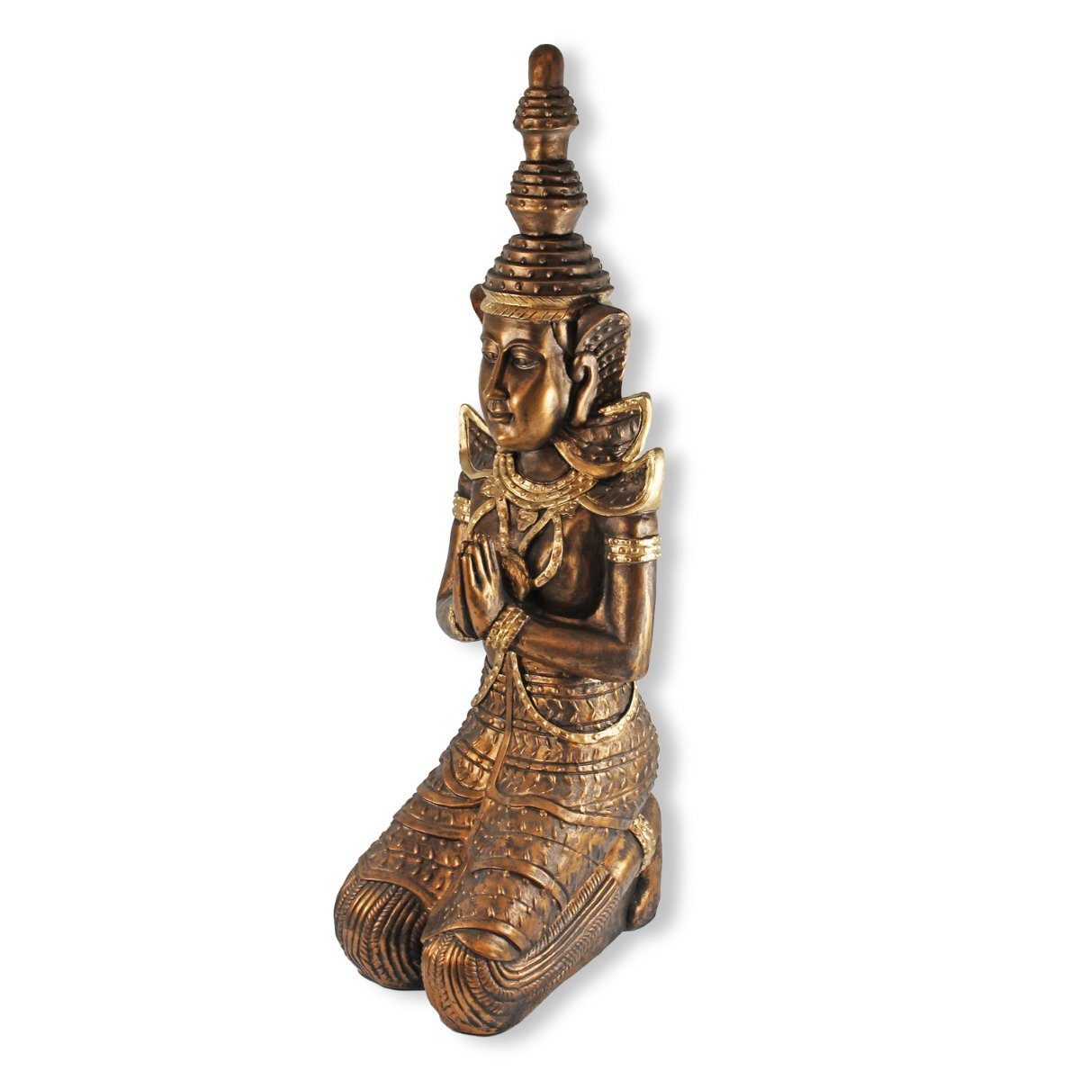 colourliving Dekofigur Buddha Figur groß Tempelwächter Buddha gold (asiatische Dekoration), deteilreich verarbeitet, 75 cm groß, handbemalt