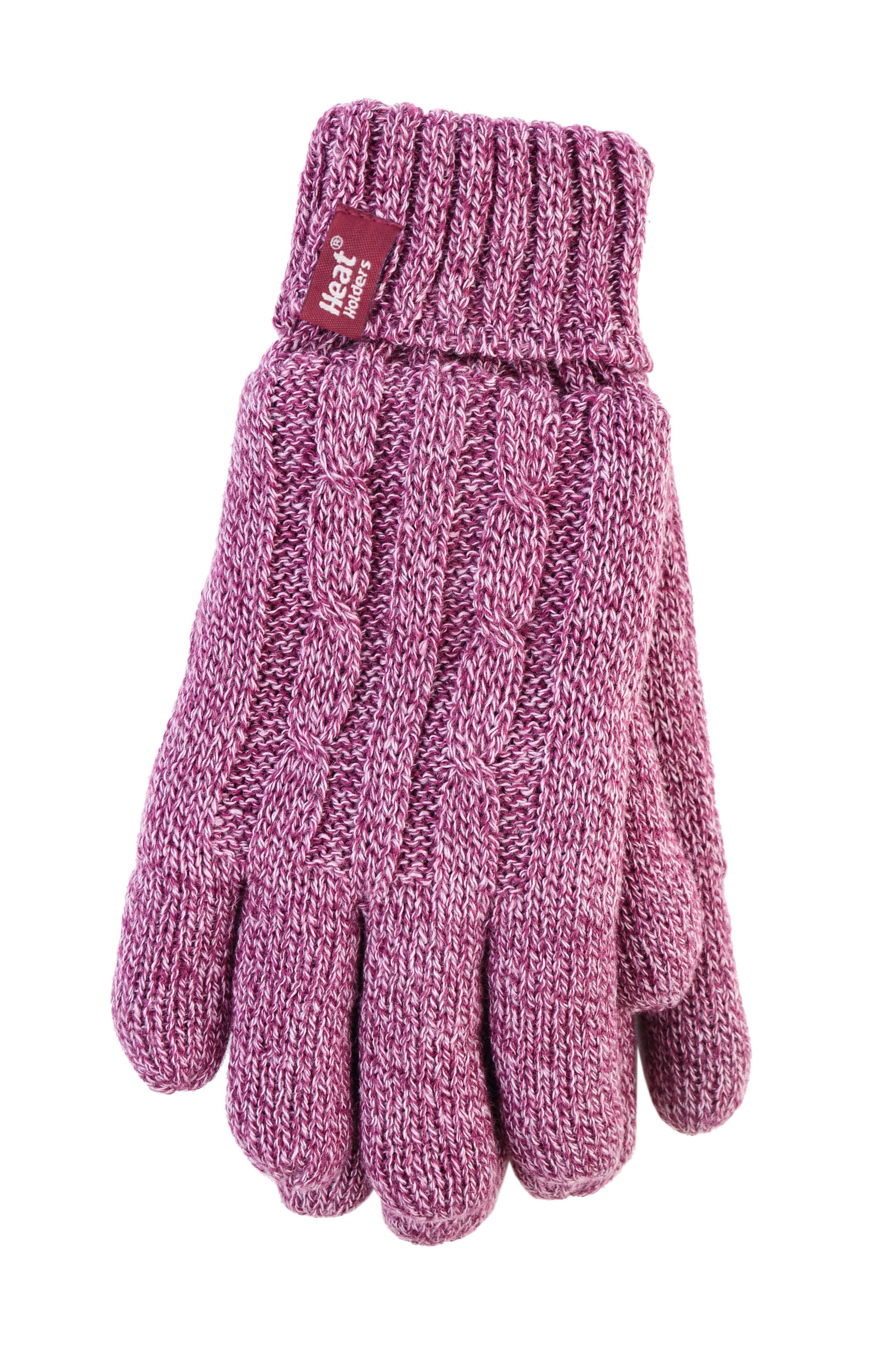 Heat Holders Strickhandschuhe warme Damen Handschuhe S/M rosa