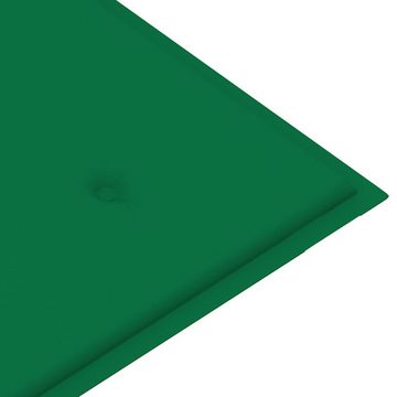 furnicato Gartenbank mit Grüner Auflage 112 cm Massivholz Teak