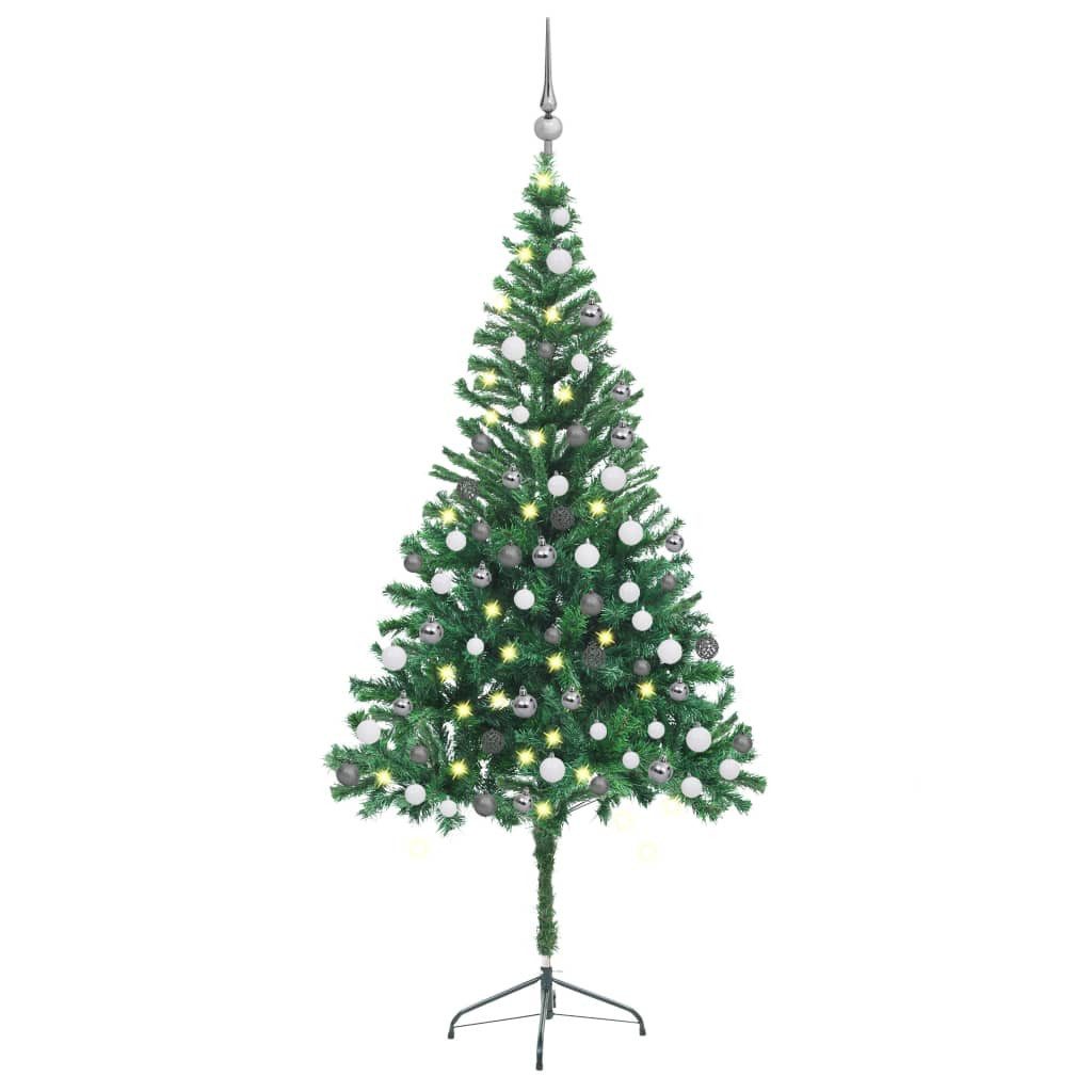 vidaXL Künstlicher Weihnachtsbaum Künstlicher Weihnachtsbaum mit LEDs Kugeln 180 cm 564 Zweige