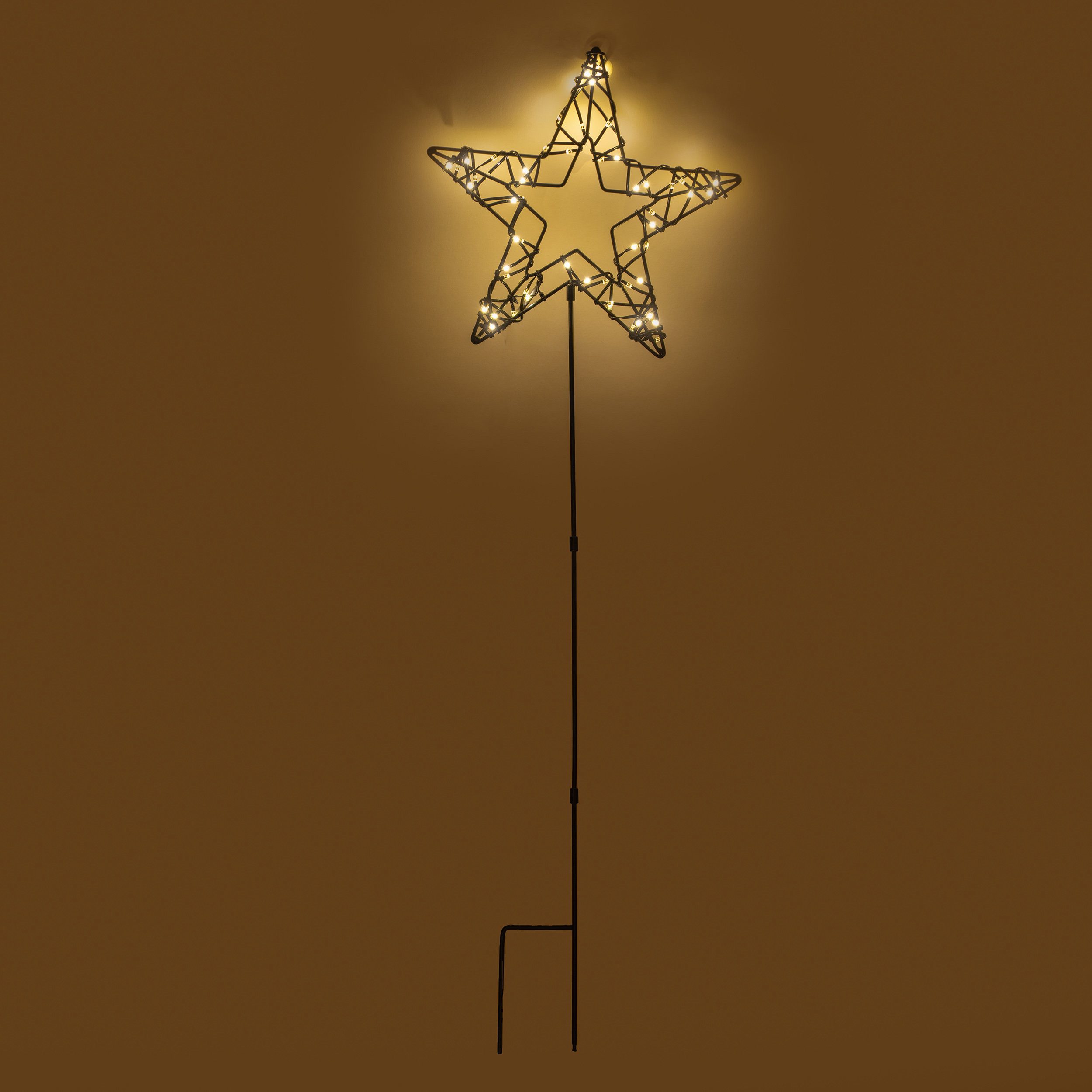 esotec LED Solarleuchte Weihnachtsstern 3 Höhen 40/60/80cm 60LEDs warmweiß Garten 103405, LED fest integriert – Bild 3 von 5