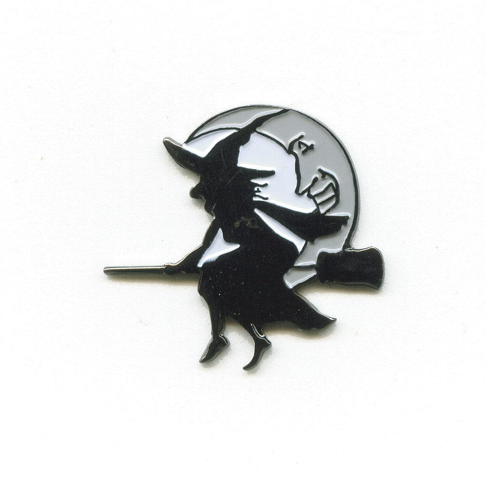 hegibaer Anstecknadel Hexe Besen Mond Halloween Walpurgisnacht Pin Anstecker 0497 (1-tlg), Beste Qualität