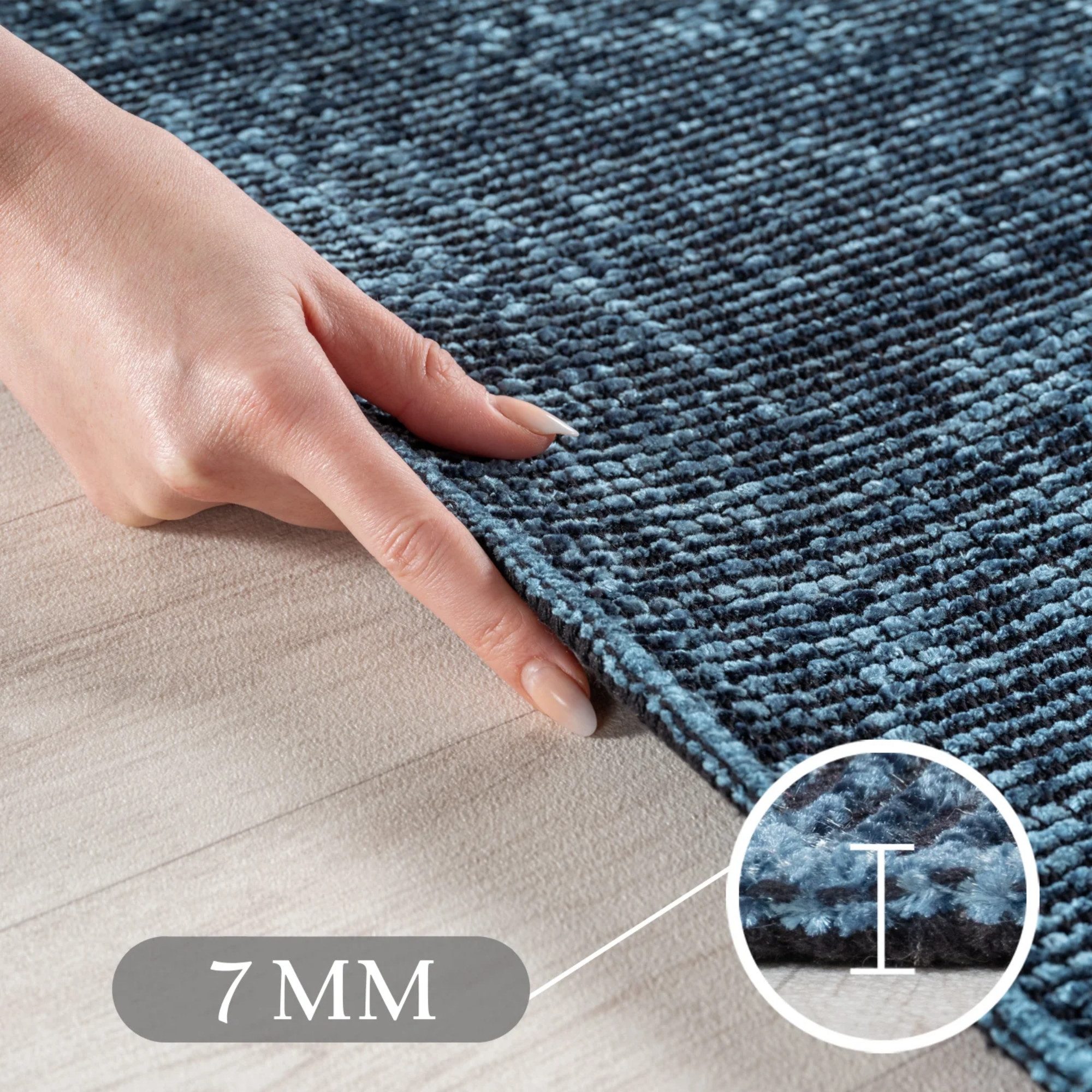 Homtex Outdoorteppich, 80 x 150 cm, Boho Chenille Baumwollteppich – Waschbarer Kurzflor-Teppich, Vintage