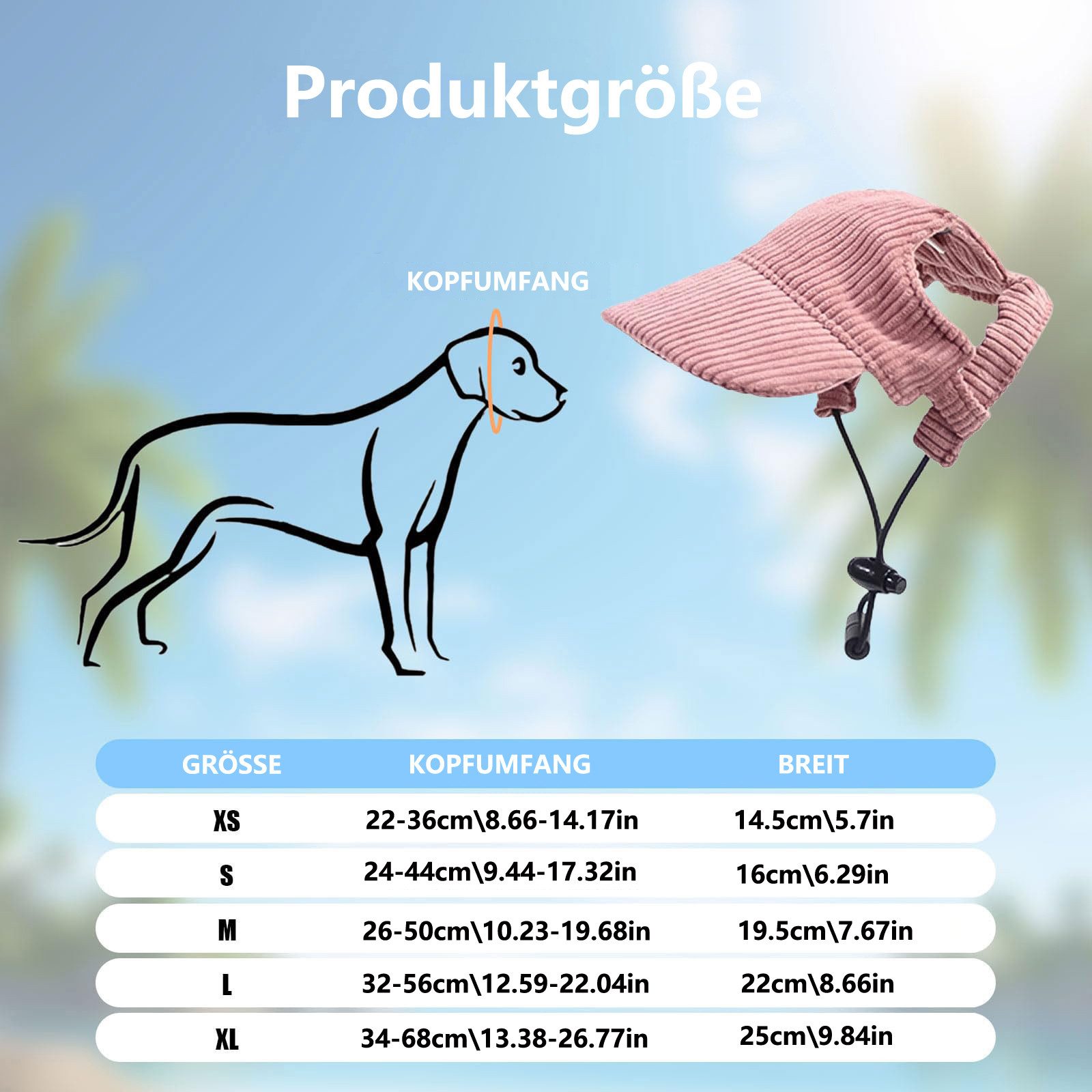 Ledander Baseball Cap Hunde Baseballmütze, Verstellbar Sommer Sonnenschutz Hut Sonnenhüte mit Ohrlöchern, Haustier Sommer Hut für Welpen Hunde Mütze