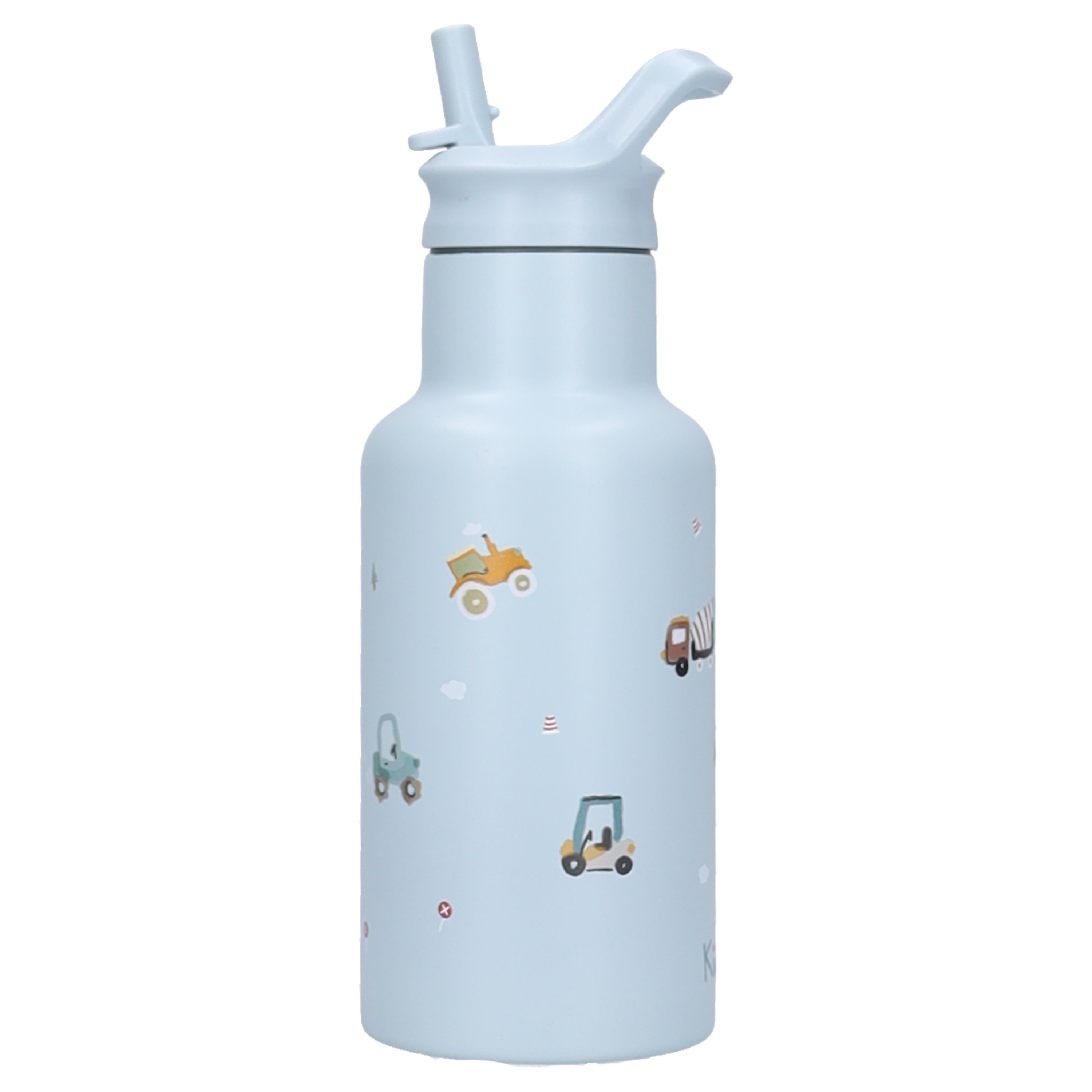 Kidzroom Trinkflasche Little Story Kinder Trinkflasche 350 ml Edelstahl mit Strohhalm