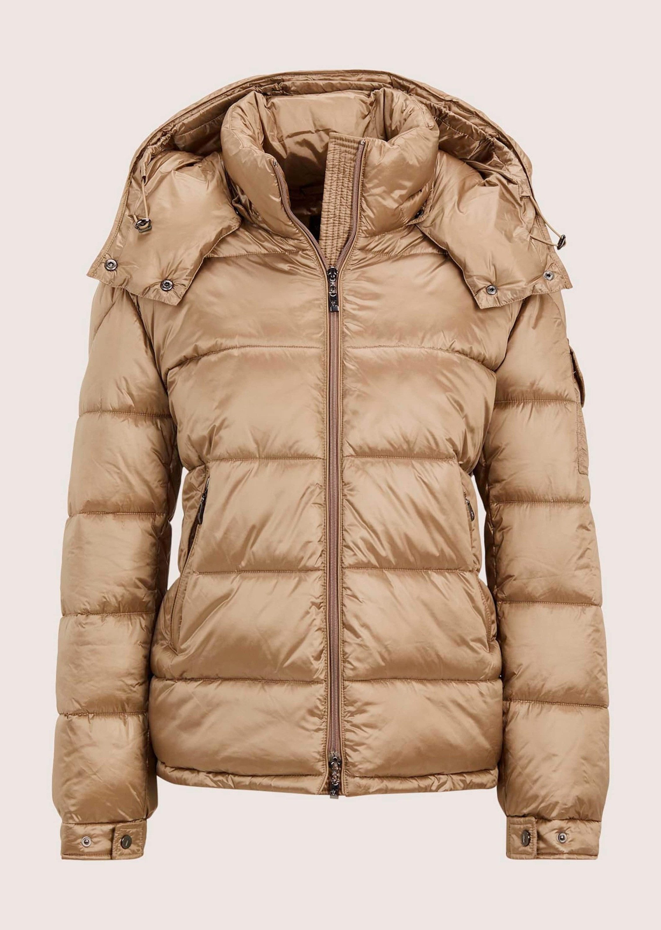 MADELEINE Outdoorjacke Elegante Steppjacke mit Glanzeffekt Stehkragen, abnehmbare Kapuze, Langarm – Bild 5 von 5