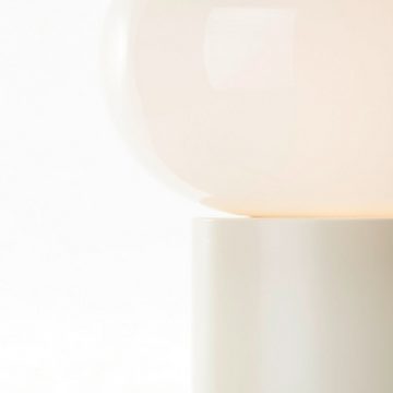 Brilliant Tischleuchte Daeny, ohne Leuchtmittel, mit weißem Glas, 27 x 20 cm, E27, Metall, beige