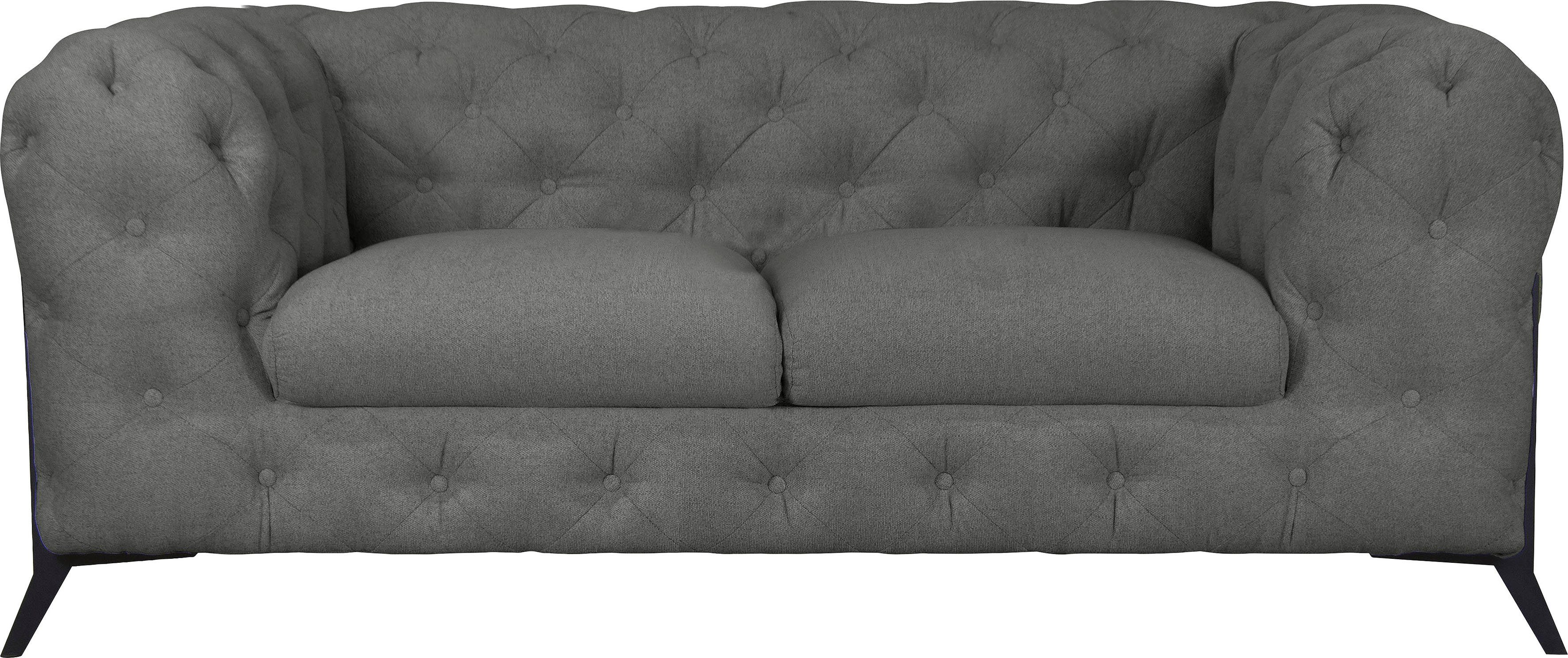 Home affaire Chesterfield-Sofa Amaury, aufwändige Knopfheftung, moderne Chesterfield Optik, Fußfarbe wählbar