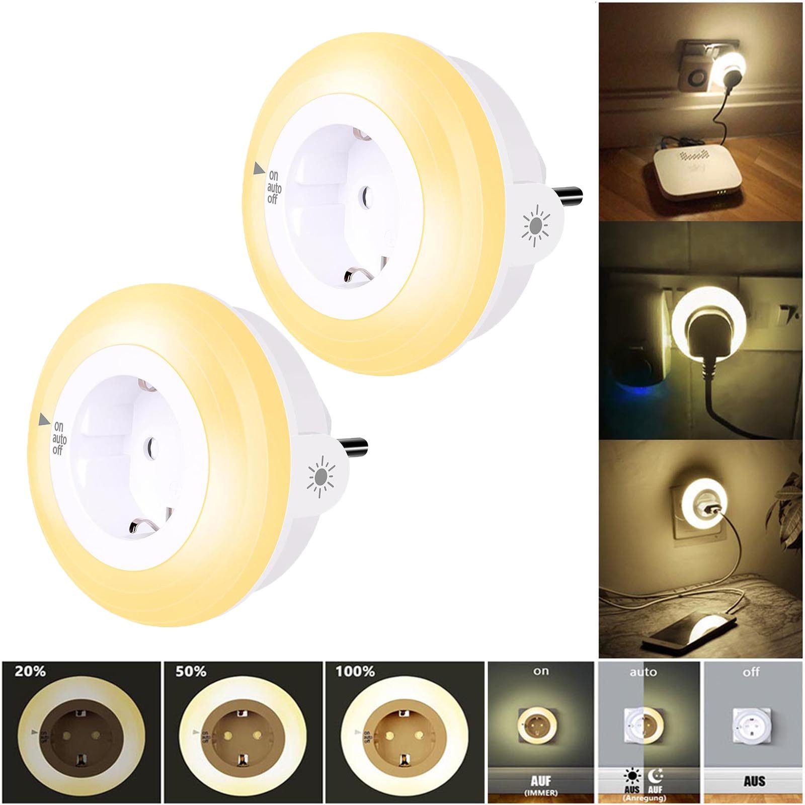 MUPOO LED Nachtlicht Steckdosen Nachtlicht Dimmbar Wandsteckdose 3 Modi Däm günstig online kaufen