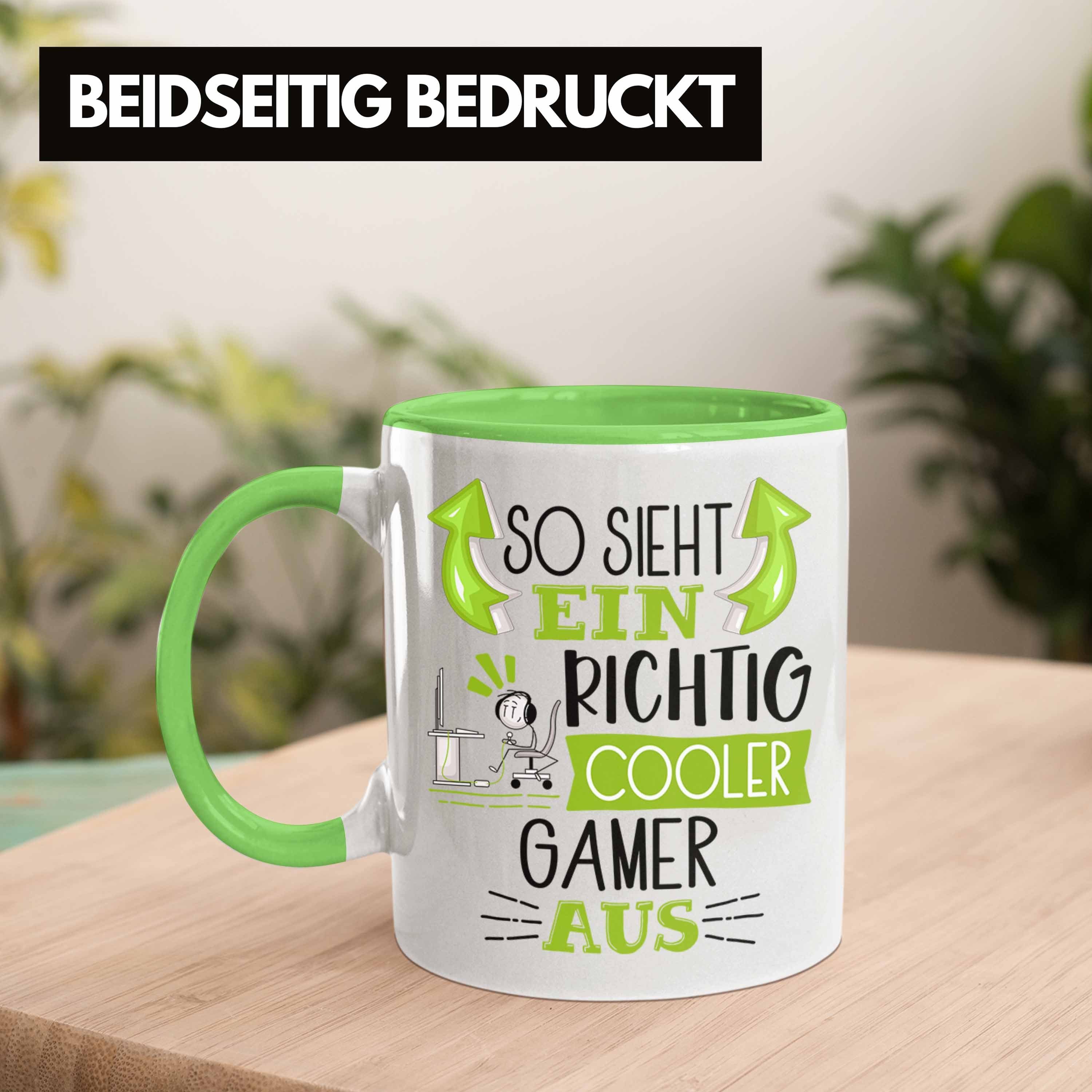 Cooler Ein Tasse So Tasse Aus Grün Lustiger Geschenk Trendation Spruch Richtig Sieht Gamer