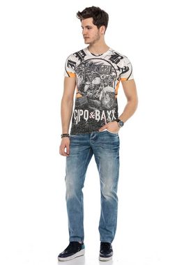 Cipo & Baxx T-Shirt mit stylischem Allover-Print