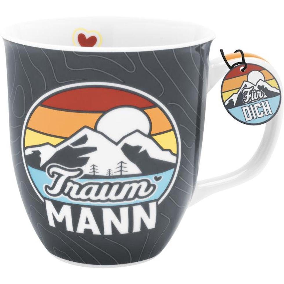 Porzellan, und Tasse 40 mit mit "Traummann" Motiv Sheepworld Porzellan-Tasse Henkeldruck cl, Innen-