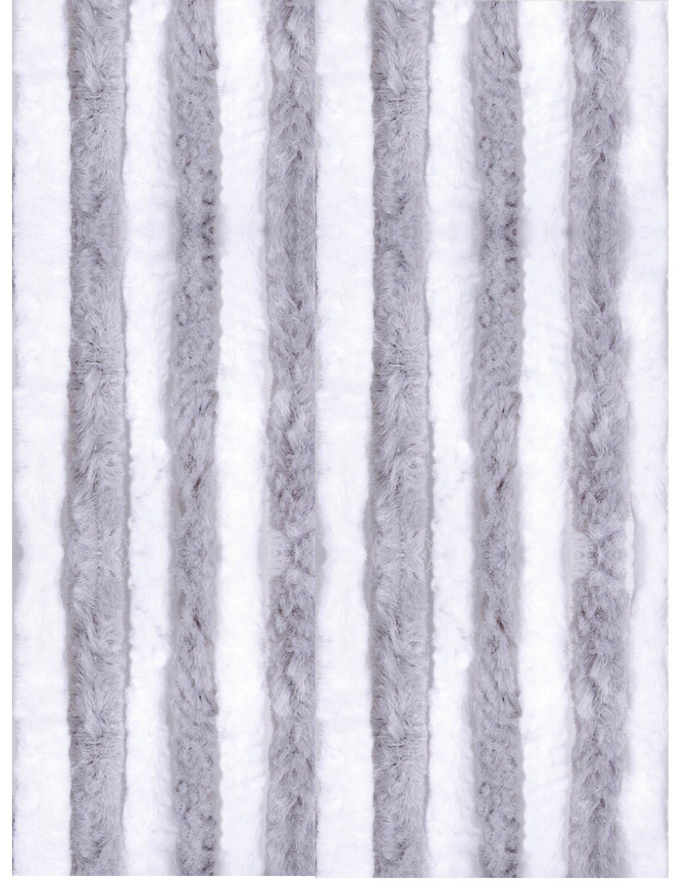 160x185 Farben Ösen in hellgrau Flauschvorhang weiß, (1 Türvorhang - Flauschi, viele Unistreifen Arsvita, St), cm