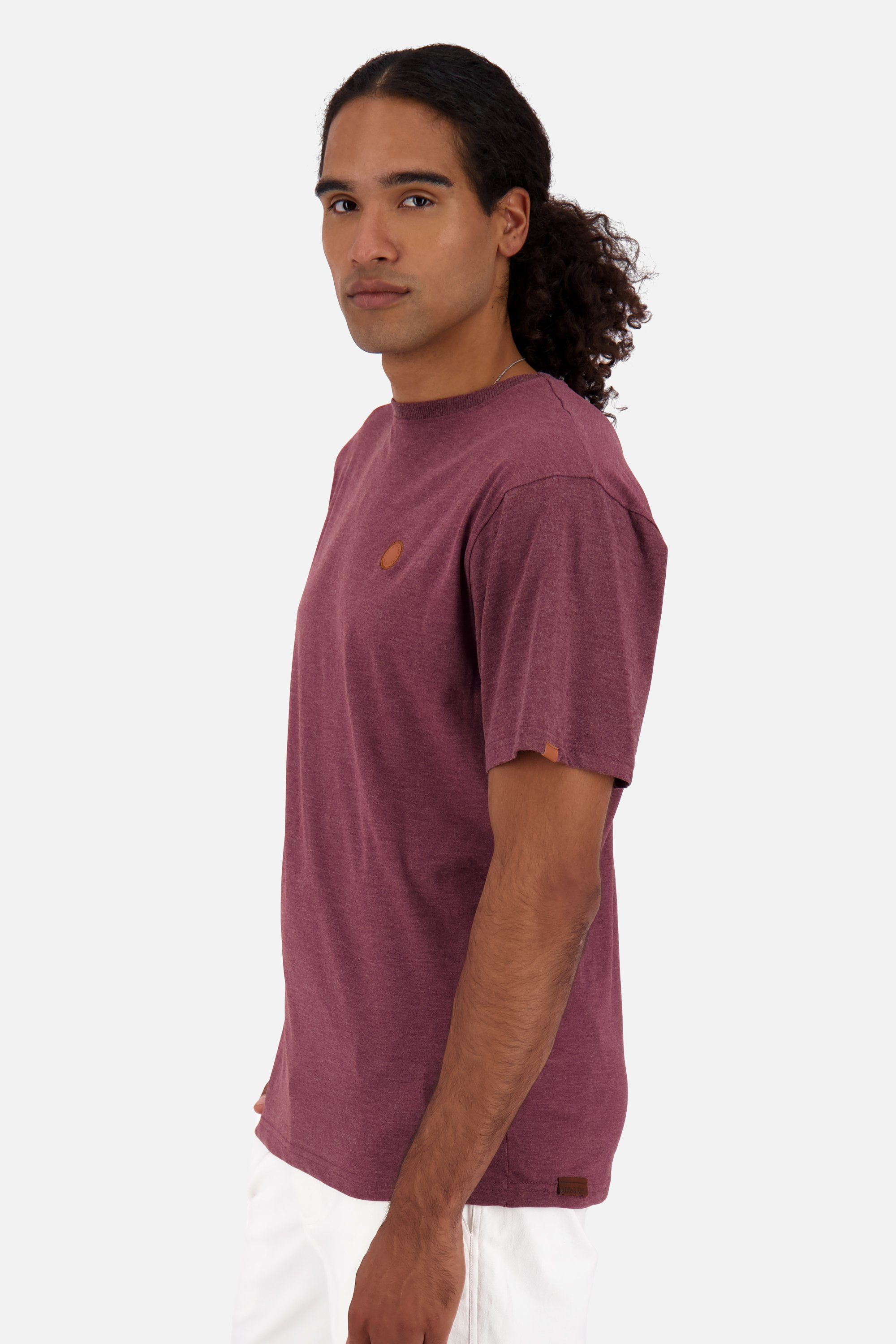 Alife melange & Kickin Herren MaddoxAK dark cherry Shirt Shirt A Rundhalsshirt Kurzarmshirt,