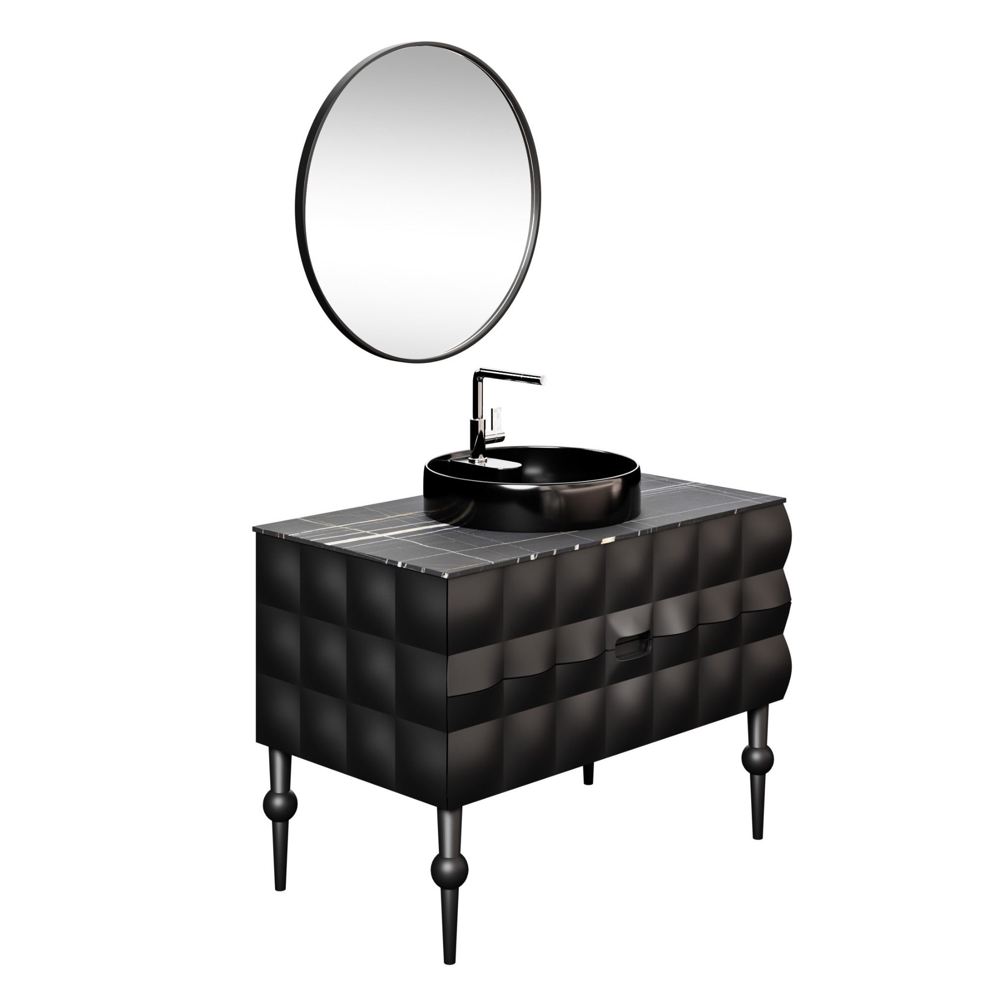 Karen Badmöbel-Set Badmöbel Set Onyx, (Komplett-Set, 4-Teilig (Unterschrank günstig online kaufen