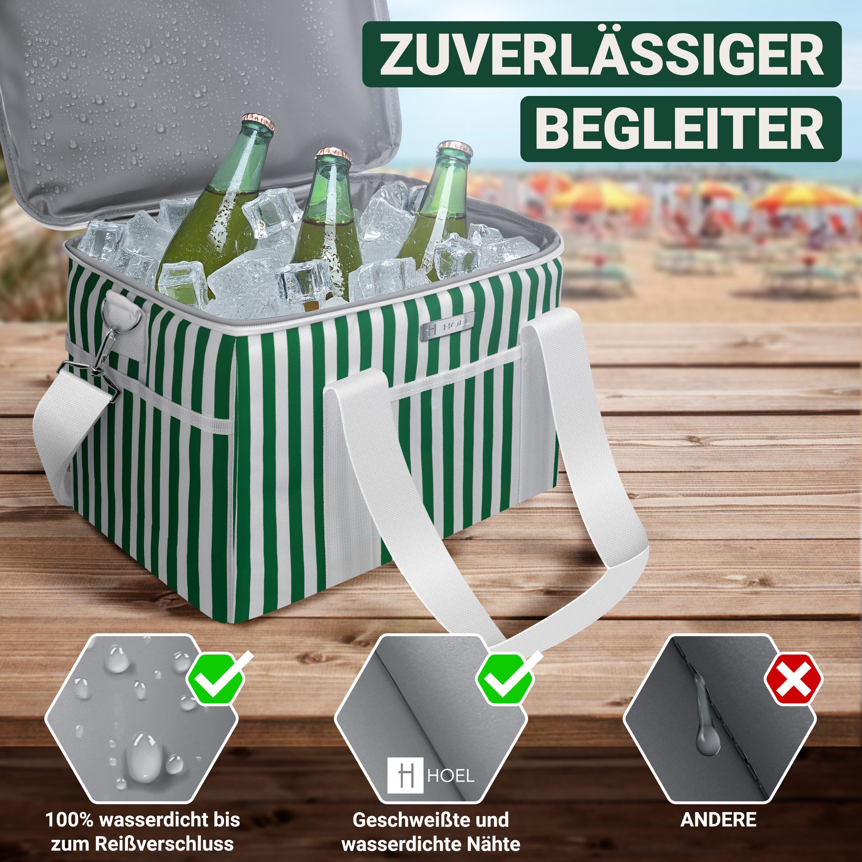 HOEL Kühltasche HOEL Kühltasche klein 20L & Gross 30L - Isoliertasche - Lunchtasche – Bild 4 von 5