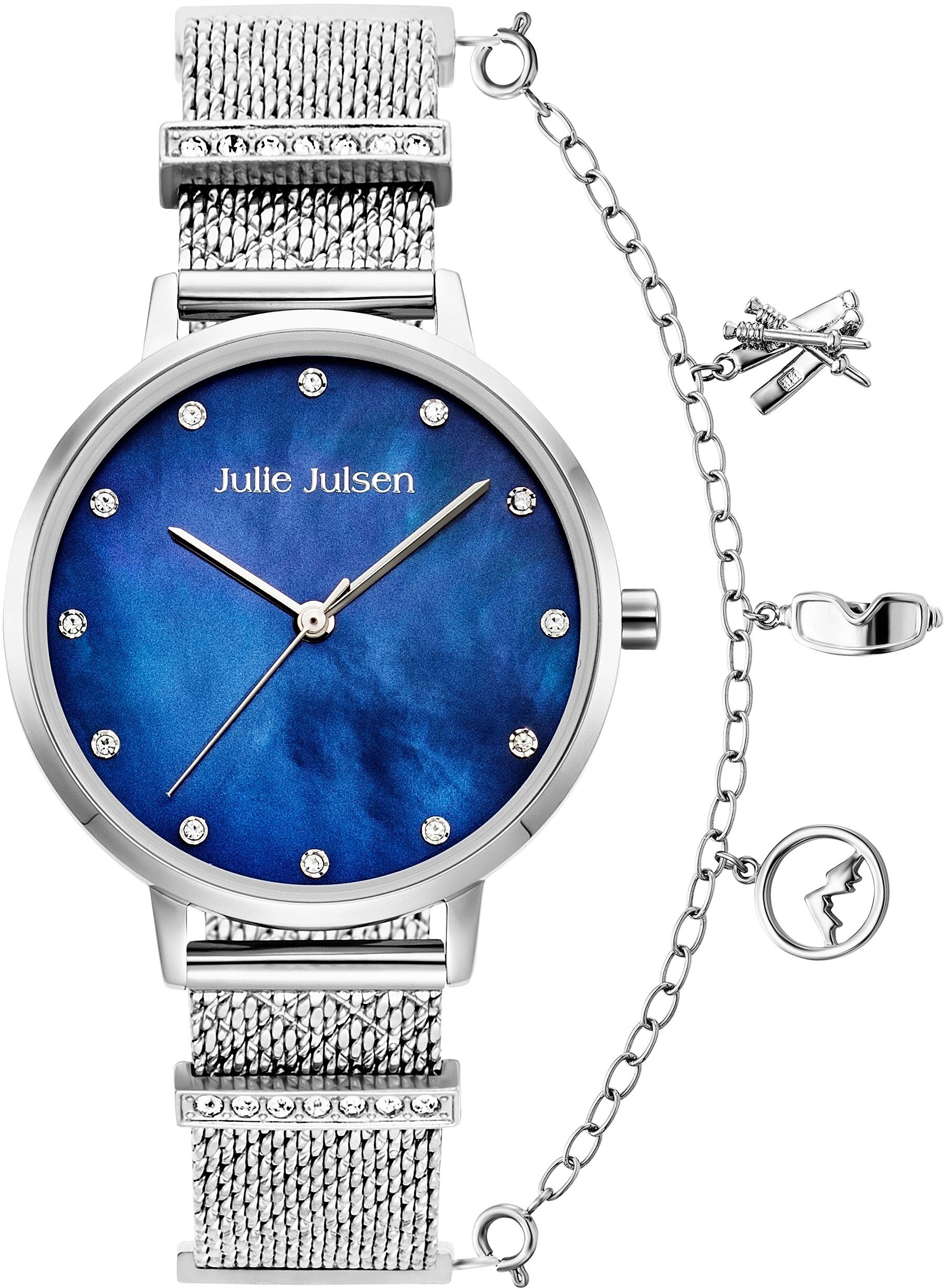 CHARMING SILVER BLUE, Julie Julsen Zirkonia JJW1231SME-34-2, Quarzuhr Charminguhr,