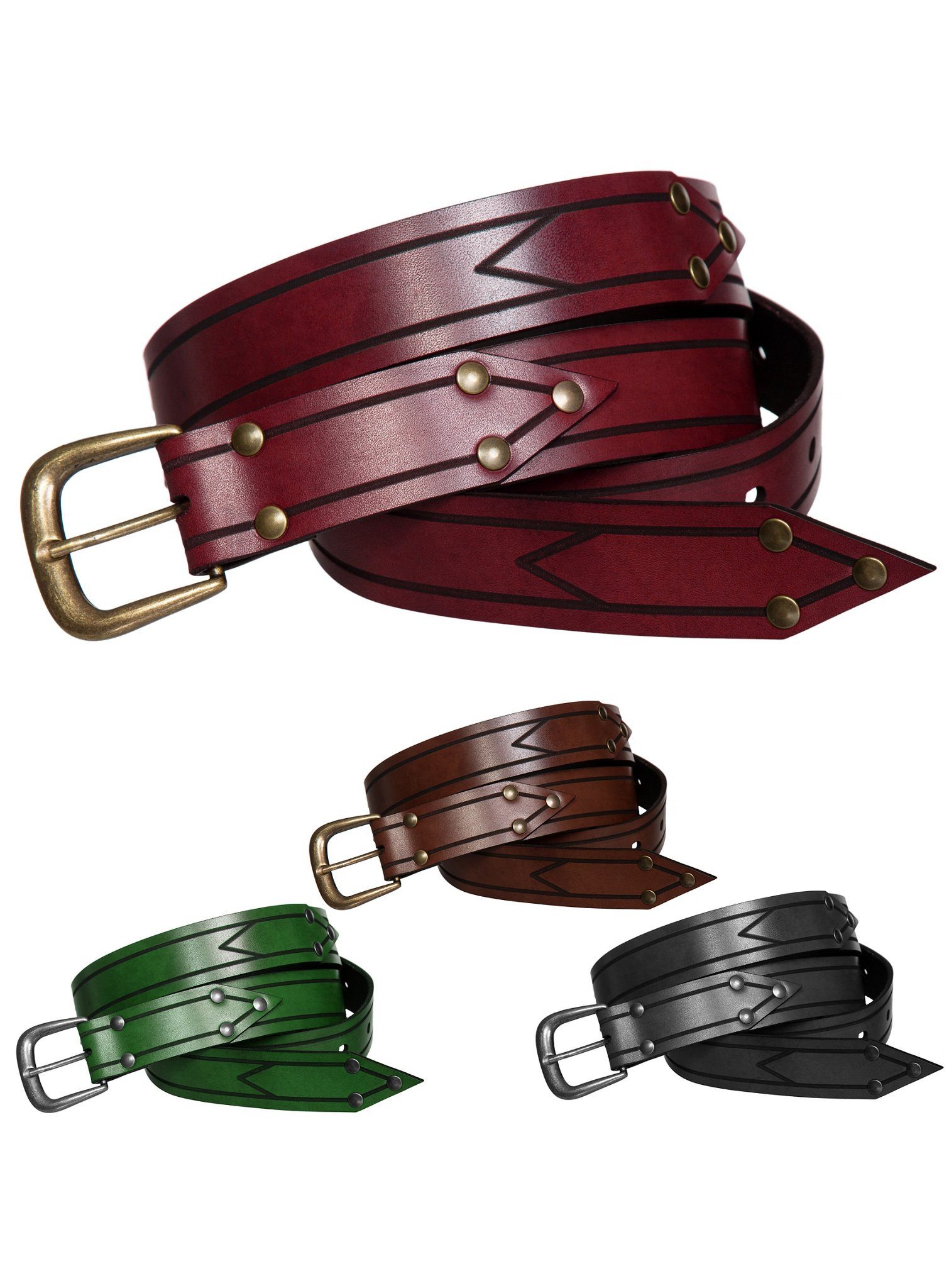Andracor Ledergürtel Gürtel - Streiter Ob als Zwergengürtel, Gürtel für Magier oder Krieger Waffengurt. Mi