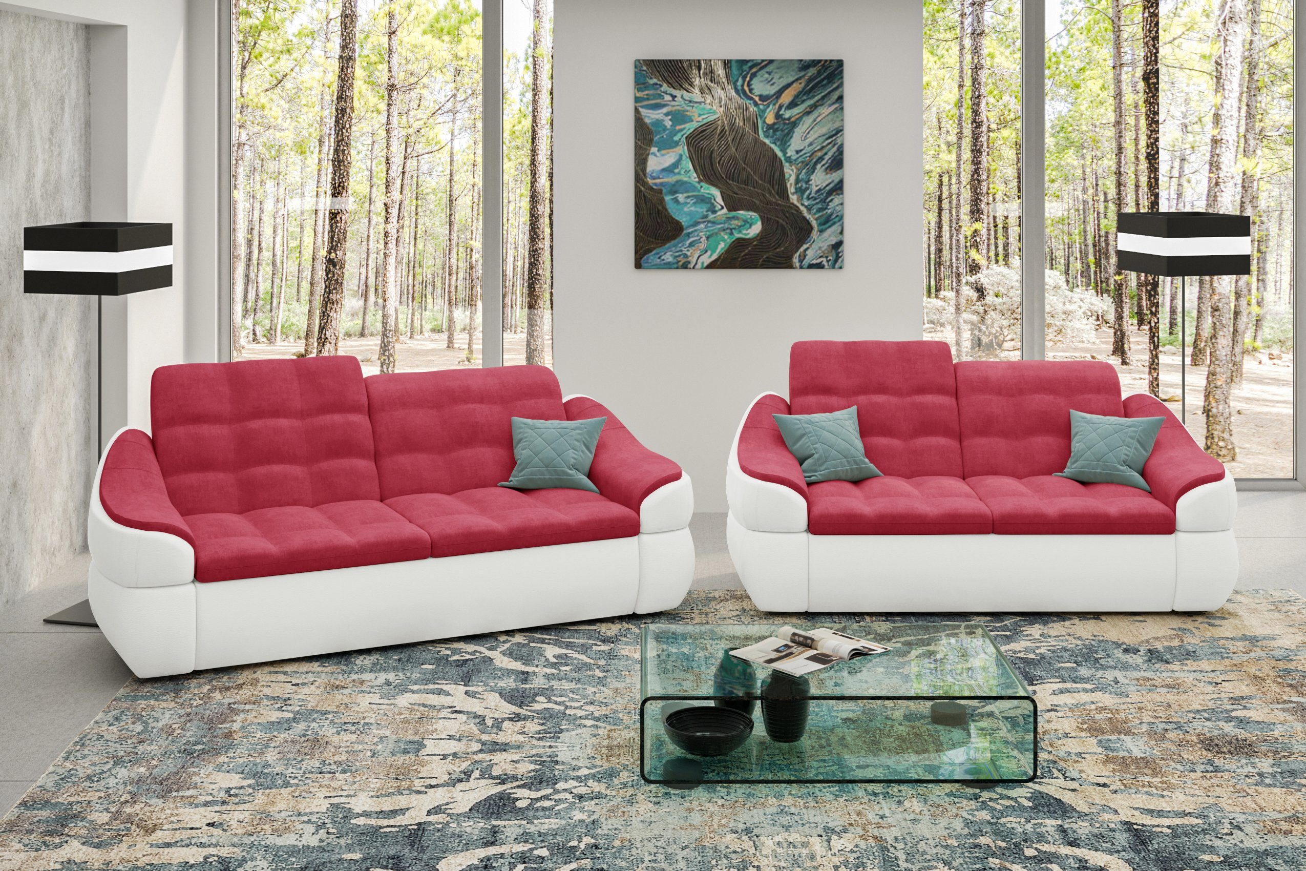 Stylefy Polstergarnitur Alisa, (Set (2-tlg), bestehend aus 2-Sitzer Sofa und 2,5-Sitzer Sofa, Modern Design, made in Europa