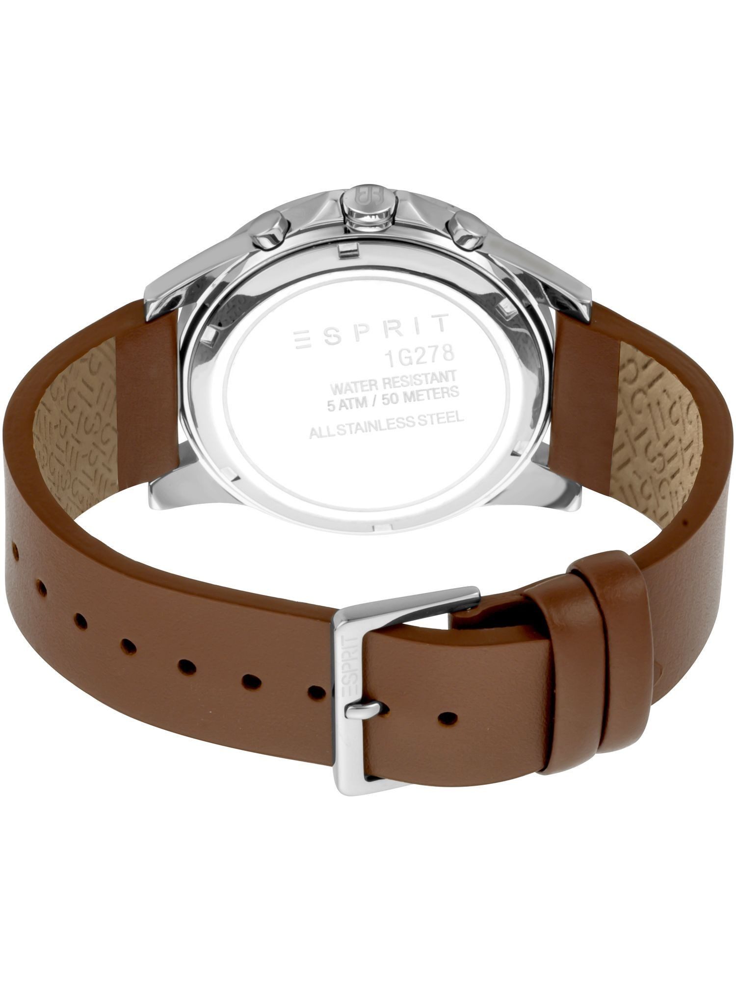 Esprit Quarzuhr ES1G278L0035 ES1G278L0035, Esprit ES1G278L0035 Alec Uhr Herrenuhr Lederarmband Braun