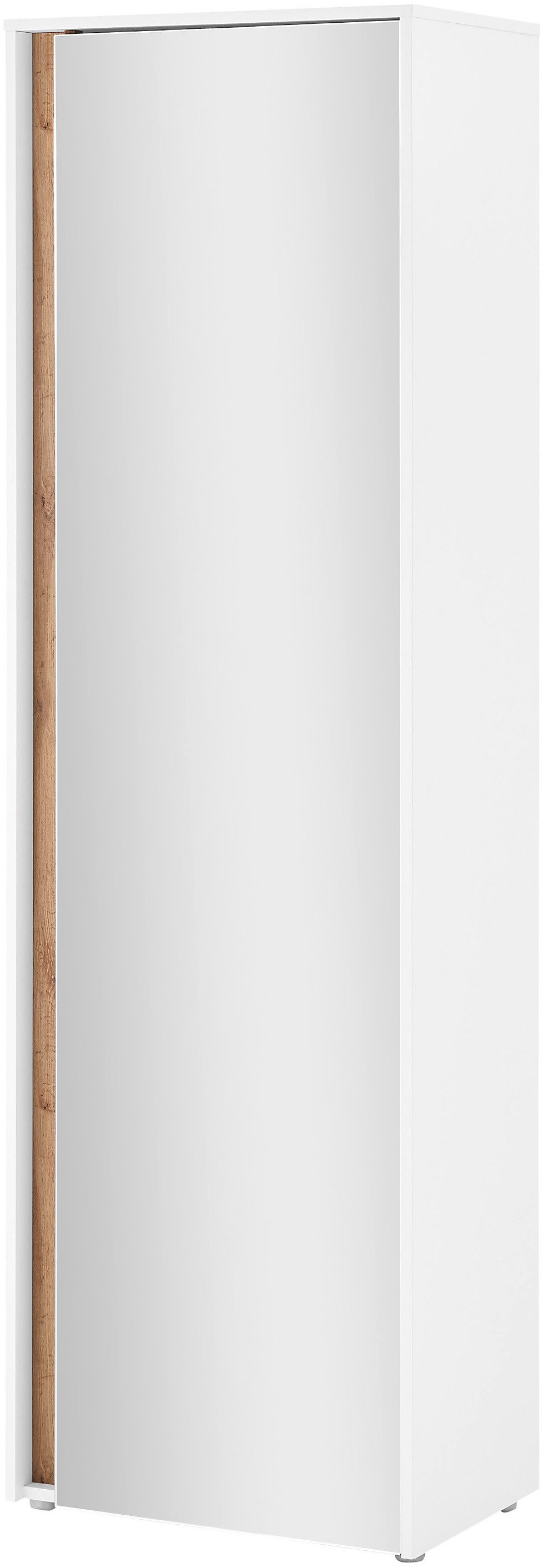 Home affaire Garderobenschrank GiRON/CiTY, moderner Garderobenschrank, Kleiderschrank mit Stauraum Spiegeltür, Teleskopauszug, Tür beidseitig montierbar, 60 cm breit