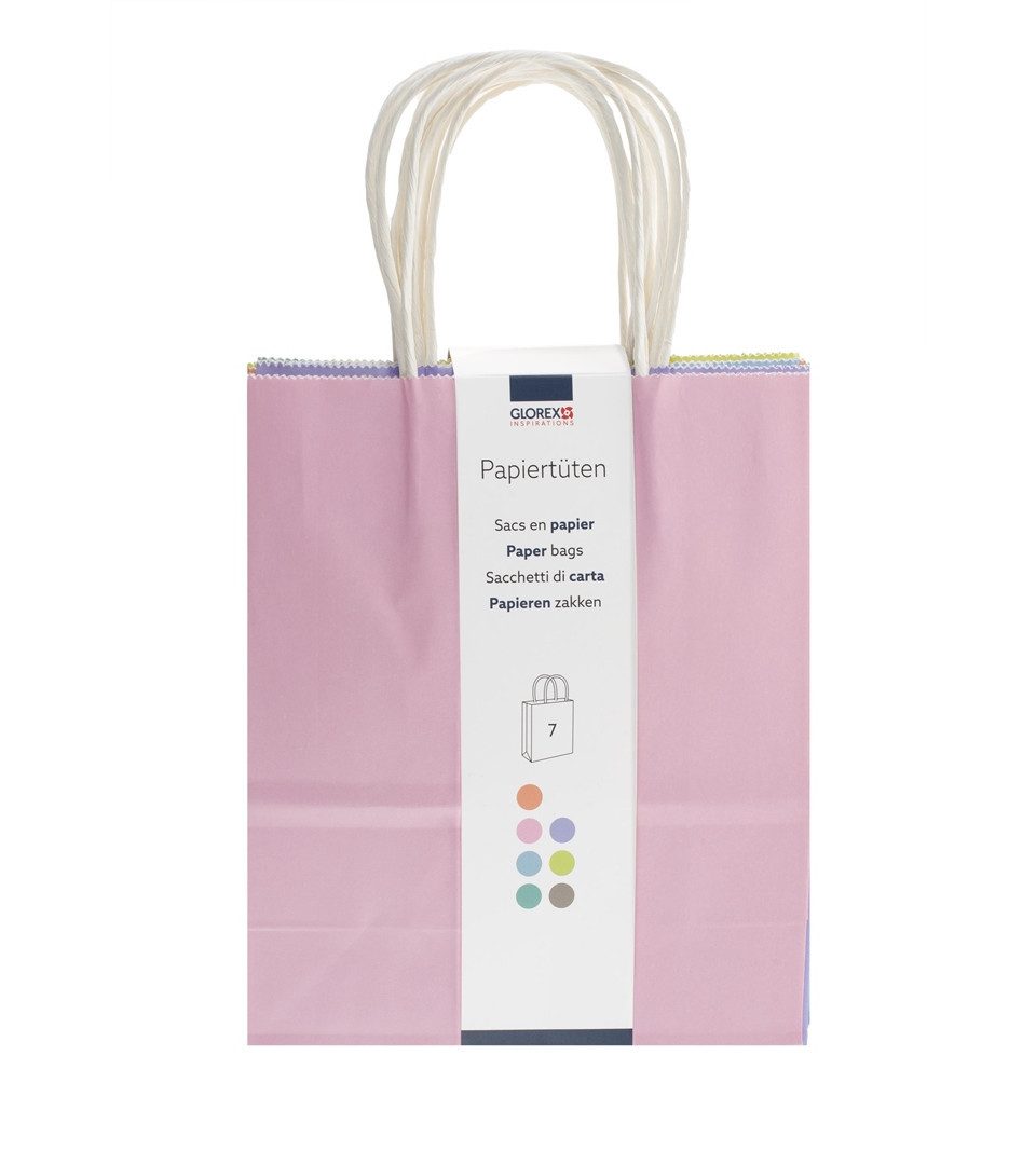 Glorex Geschenkpapier Glorex Papiertragetasche mit Kordelgriff pastell 7