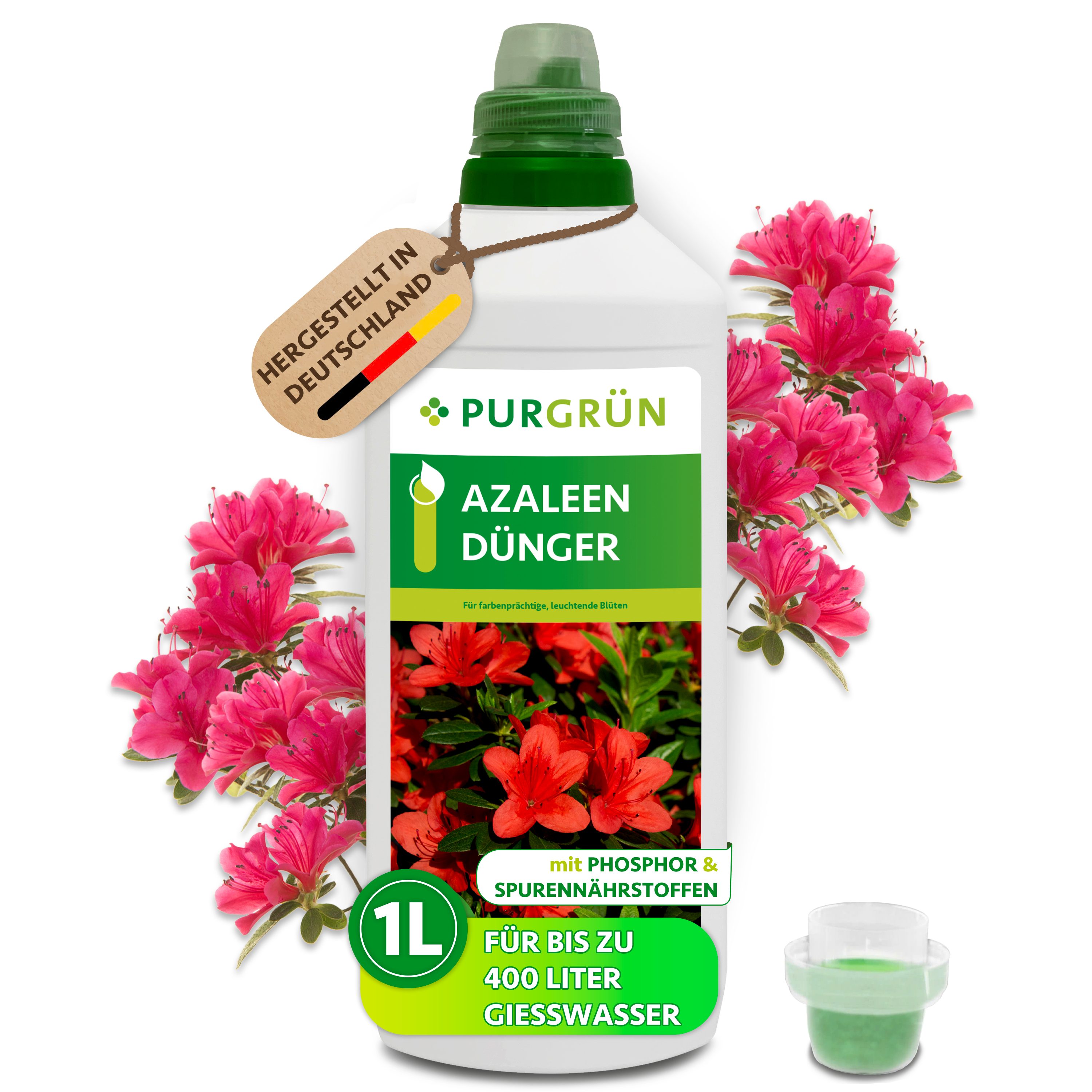 Purgrün Blumendünger Azaleen Dünger, NPK 10+8+6, Phosphor, Kalium, 1 Liter, Flüssigdünger, 1-St., 1 Liter