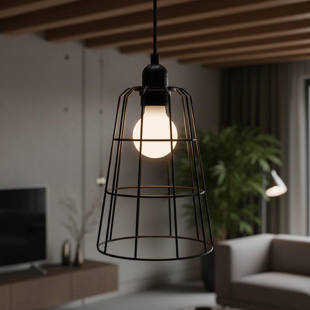 Melko Hängeleuchte Deckenlampe Hängelampe Deckenleuchter Metall 15x15x20 cm E14 Sockel, ohne Leuchtmittel, Hängeleuchte