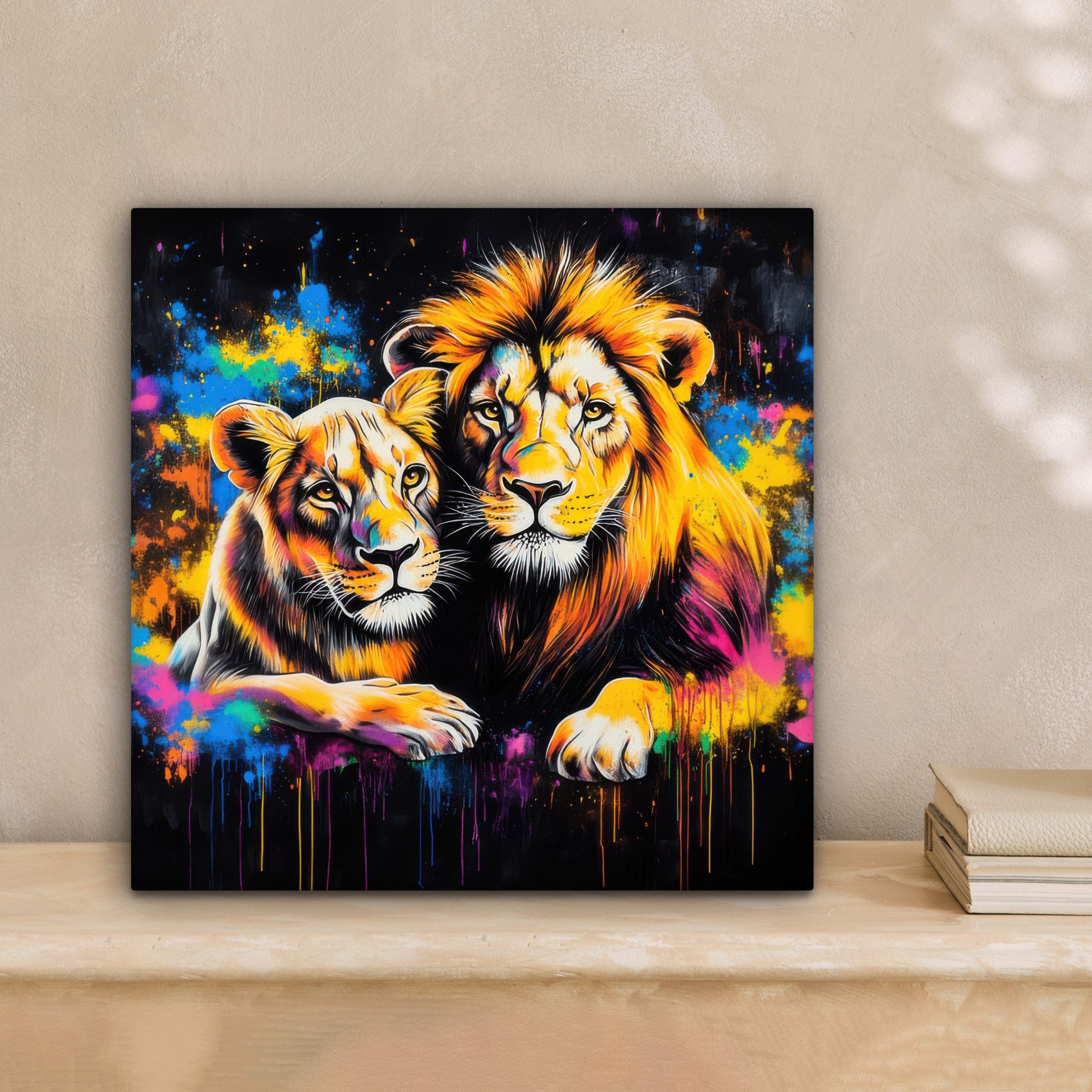 OneMillionCanvasses® Leinwandbild Löwen - Malerei - günstig online kaufen