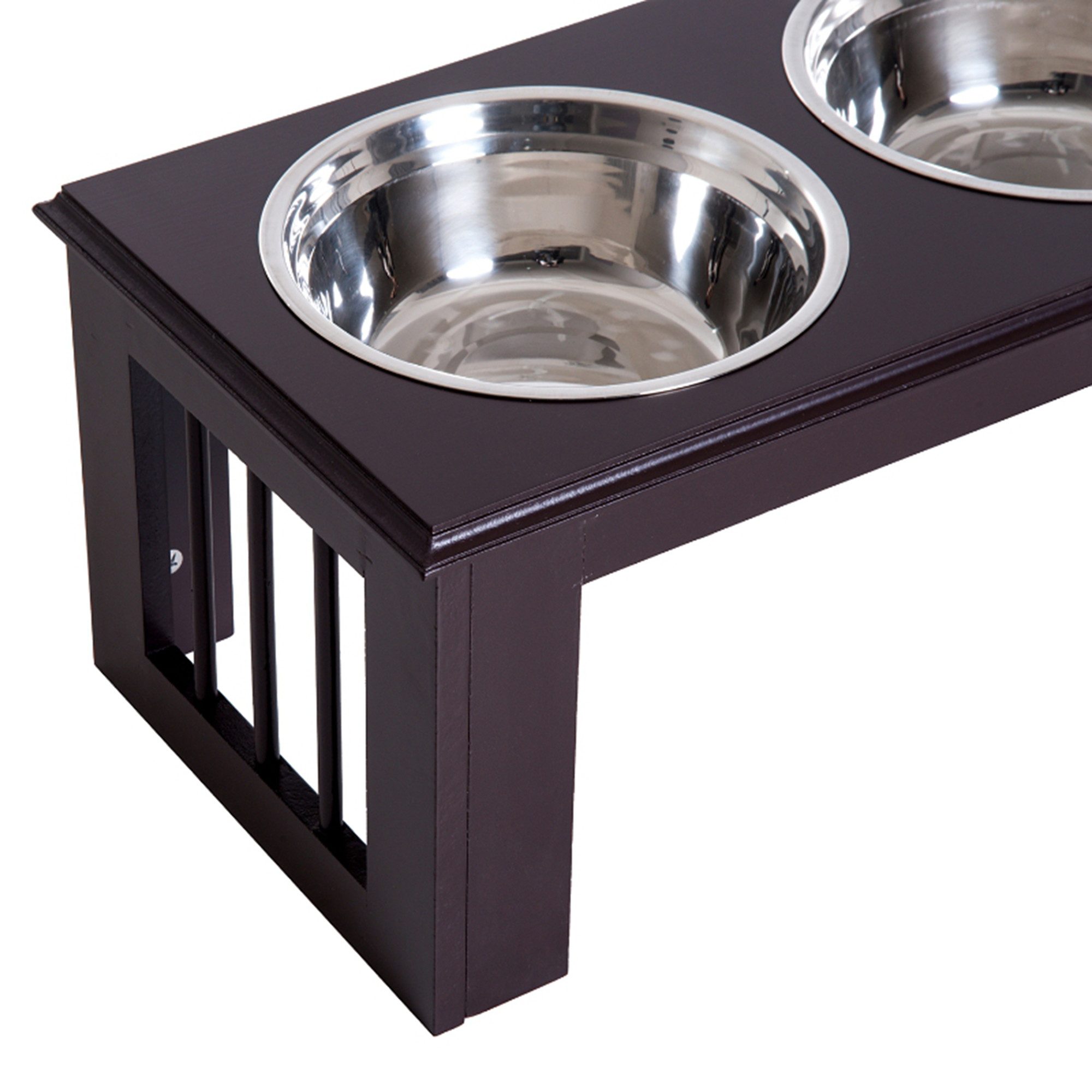 MC Star Futternapf Hunde-Futterstation, rutschfest, 58,4 x 30,5 x 25,4cm, Grau, 2L pro Napf