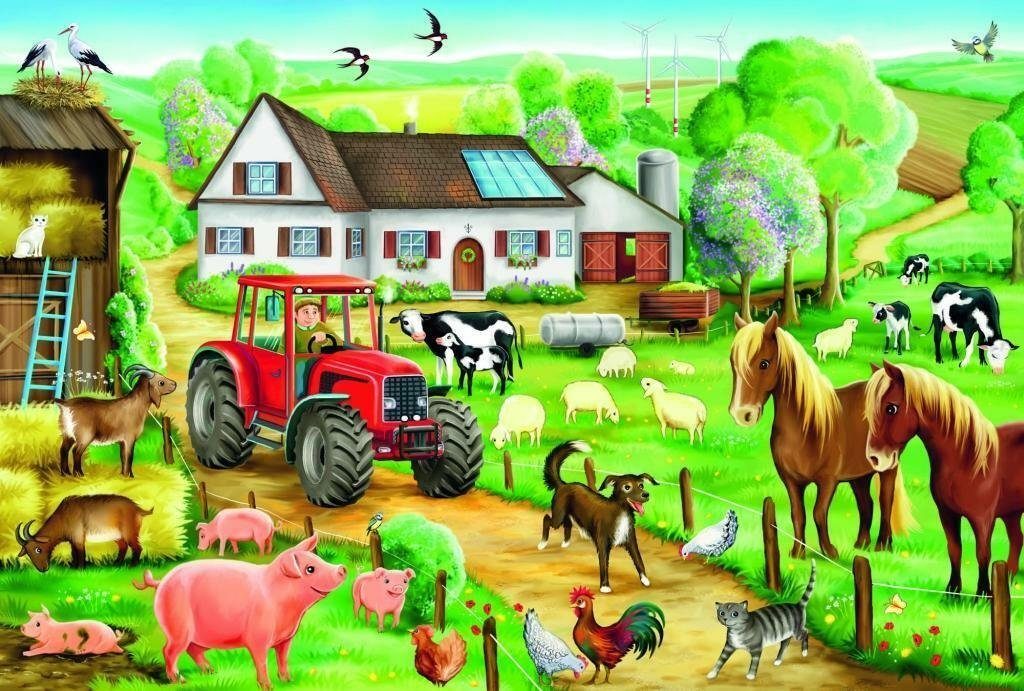 Schmidt Spiele Puzzle Fröhlicher Bauernhof, Teile, 100 Puzzleteile 100