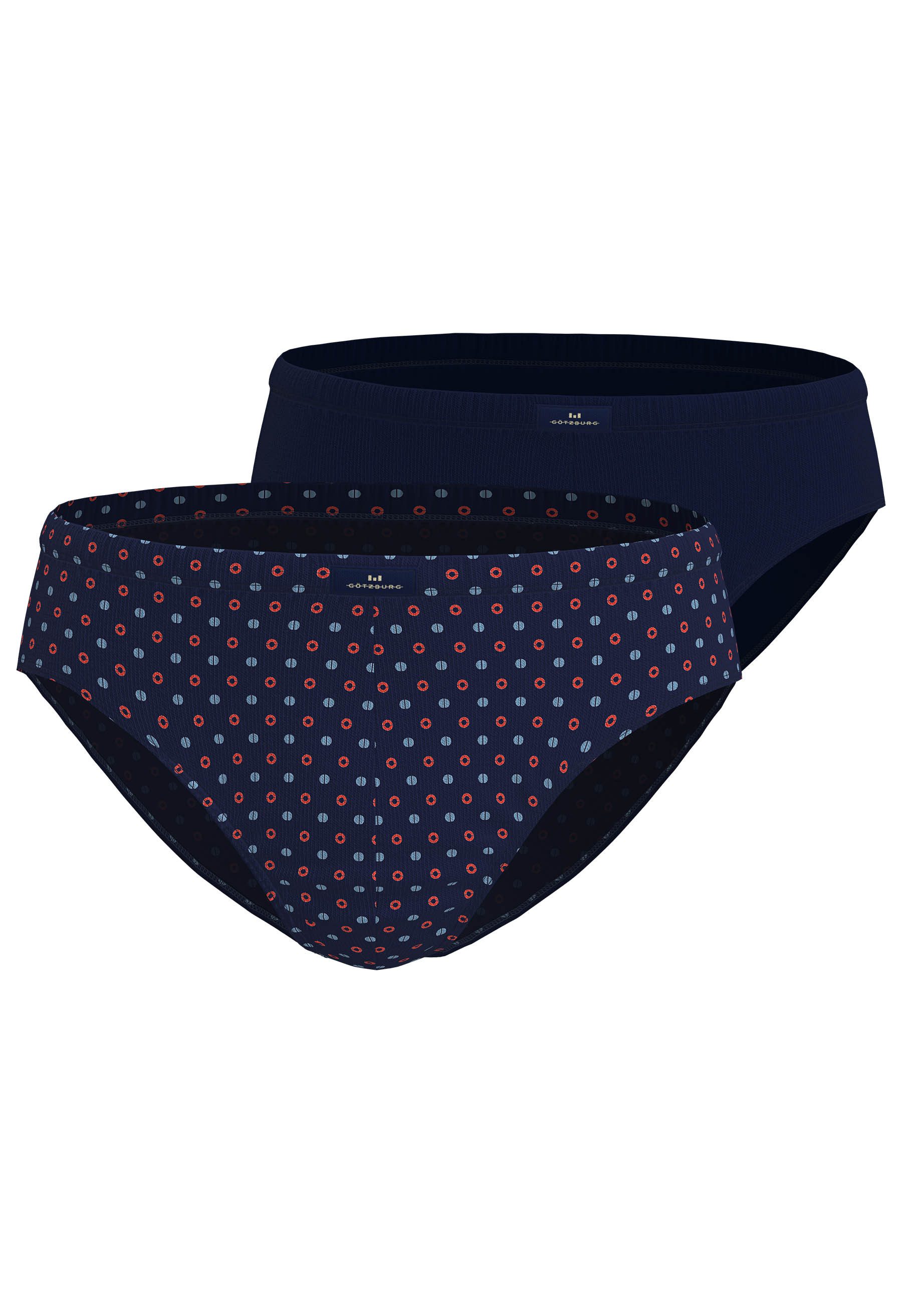 GÖTZBURG Slip Glasgow (2er Pack) eng, gemustert, kurz, atmungsaktiv, mit Logo, Baumwollmix