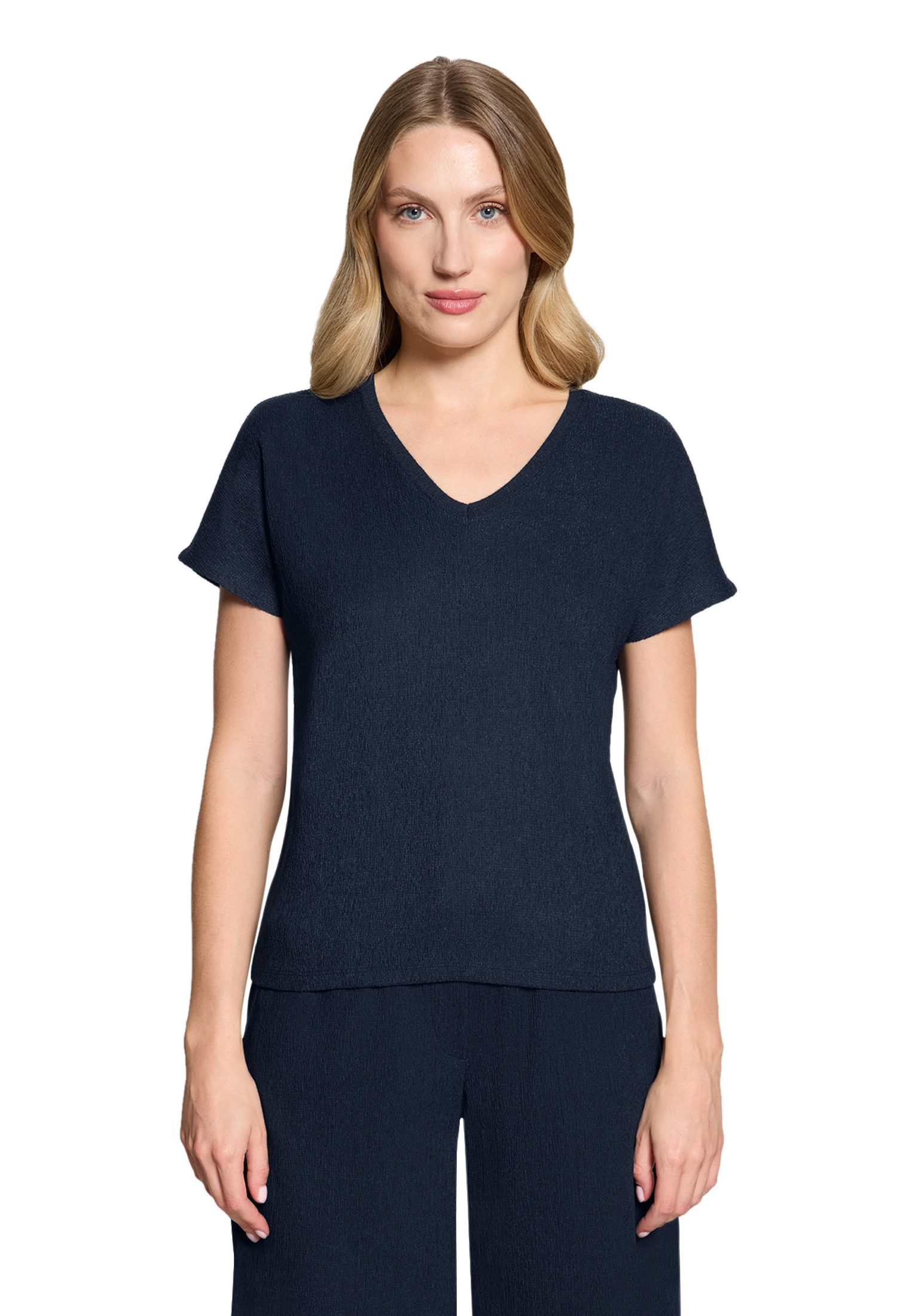 Kurzarmshirt Damen mit Struktur