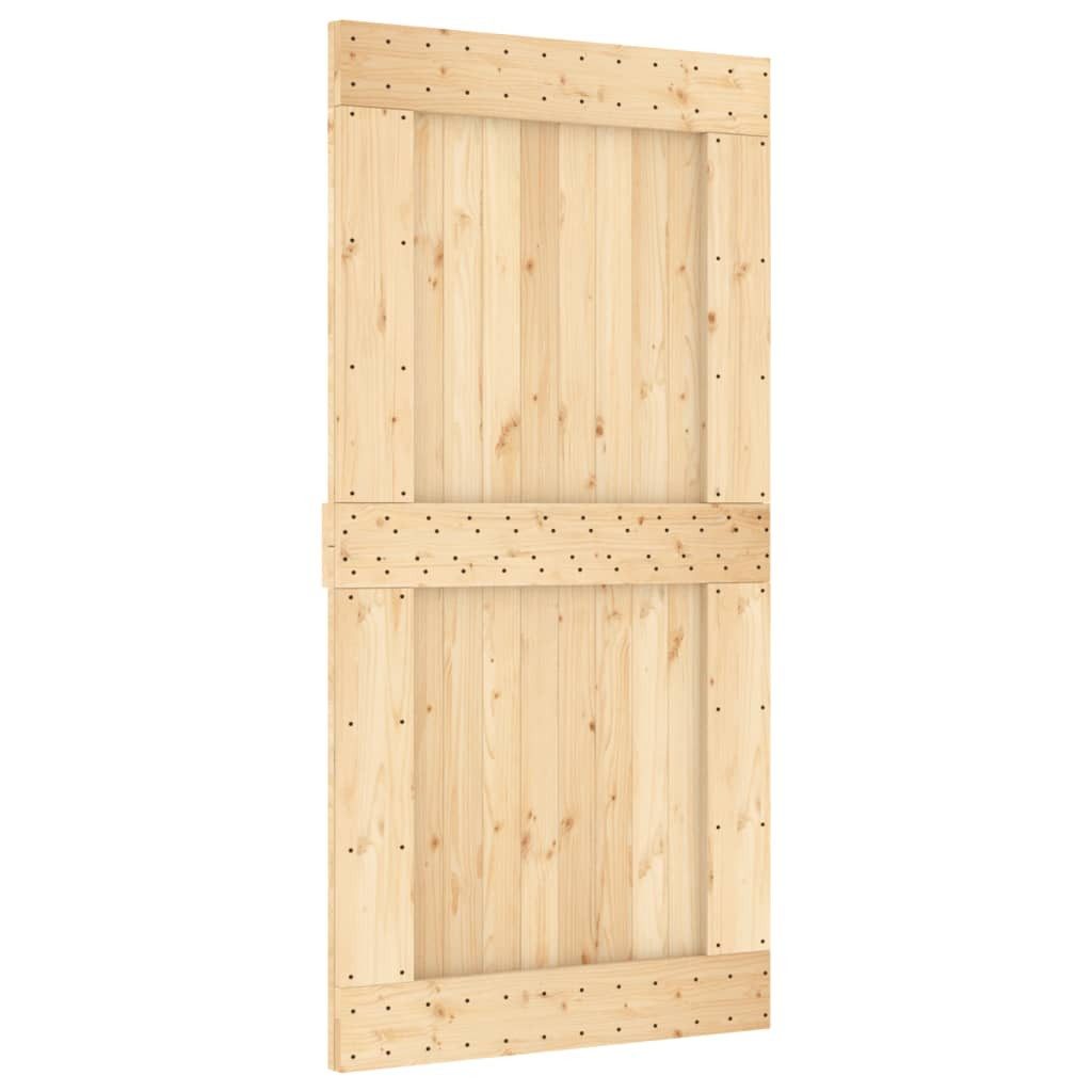 Thumbnail - vidaXL Schiebetür Schiebetür mit Beschlag 100x210 cm Massivholz Kiefer