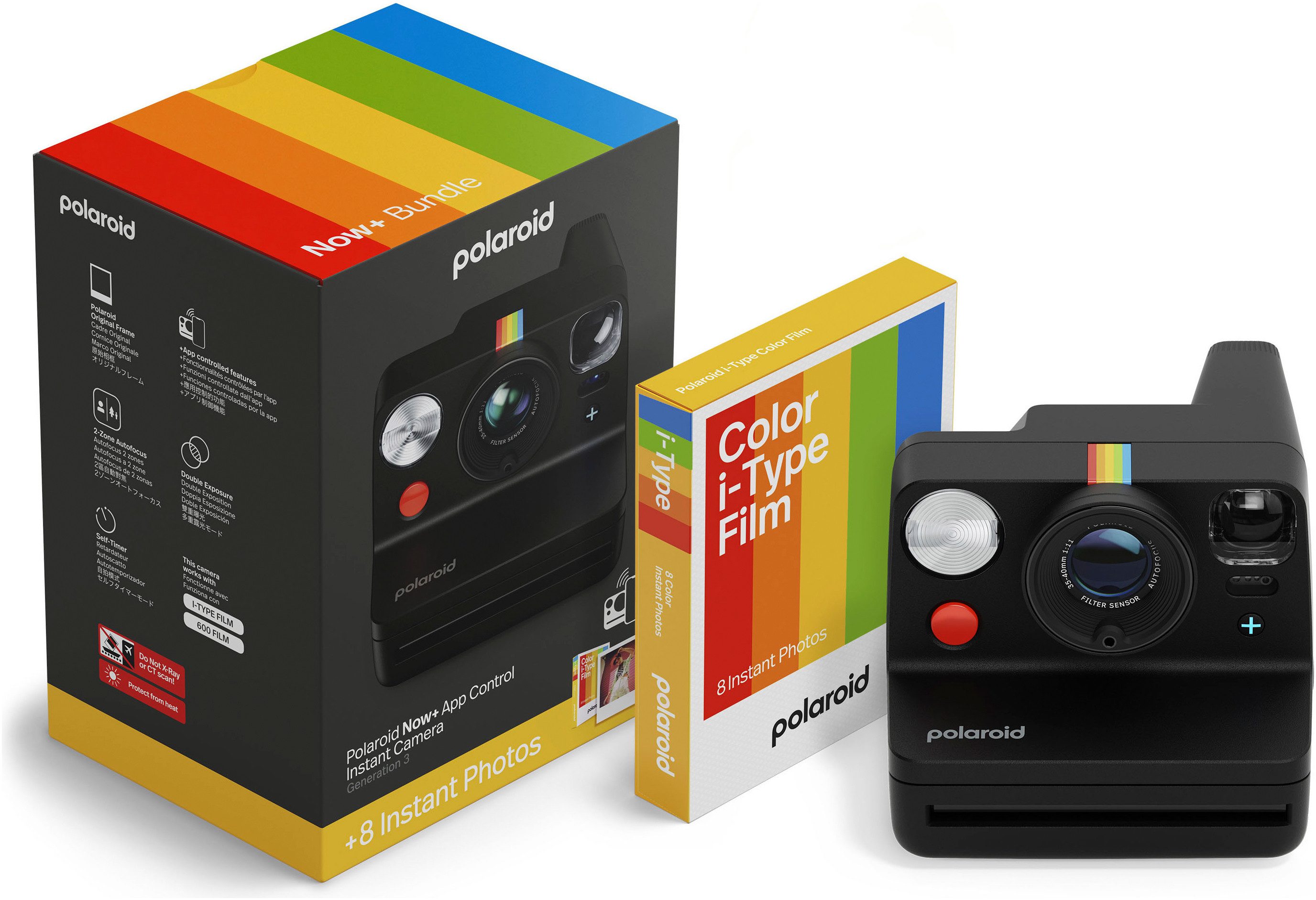 Polaroid Now+ Gen 3 + Farbfilm-Paket (8 Fotos) Sofortbildkamera